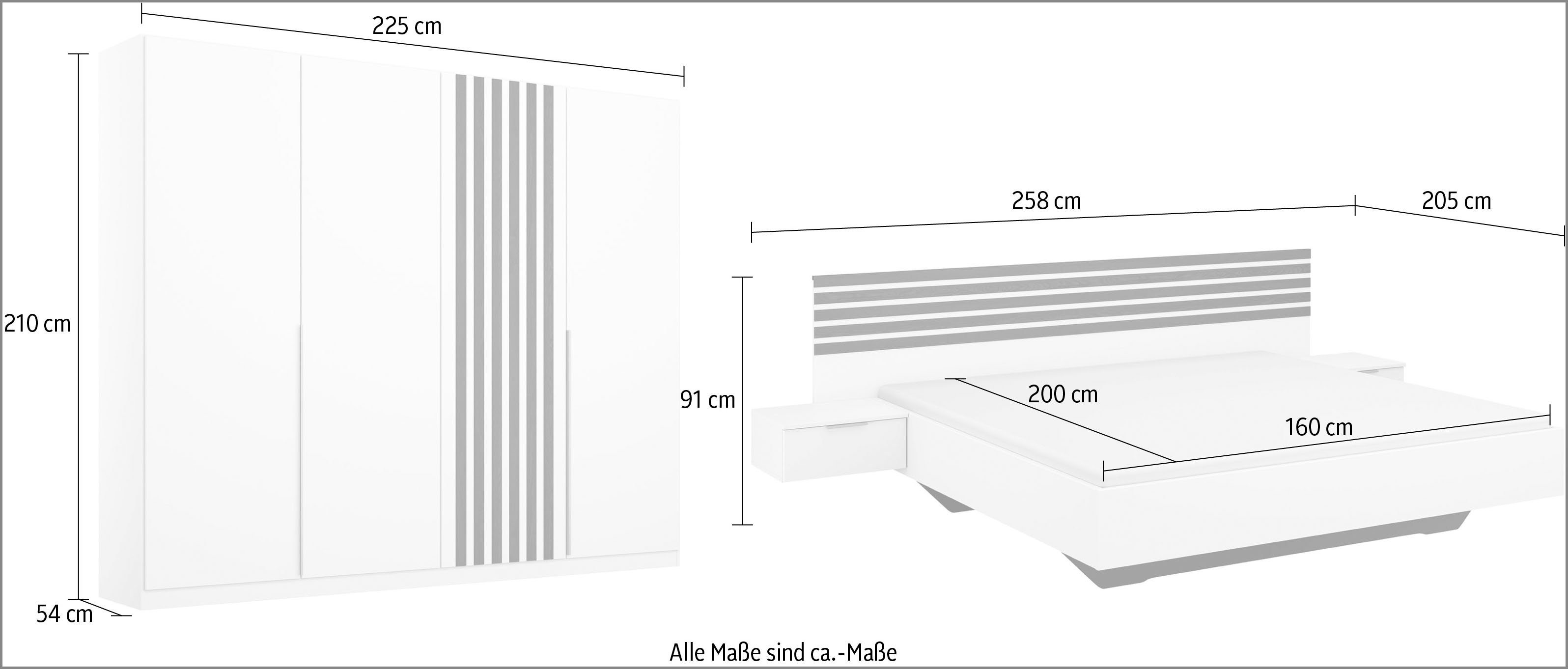 rauch Slaapkamerserie Lamella met elegante lattengarnering (set)