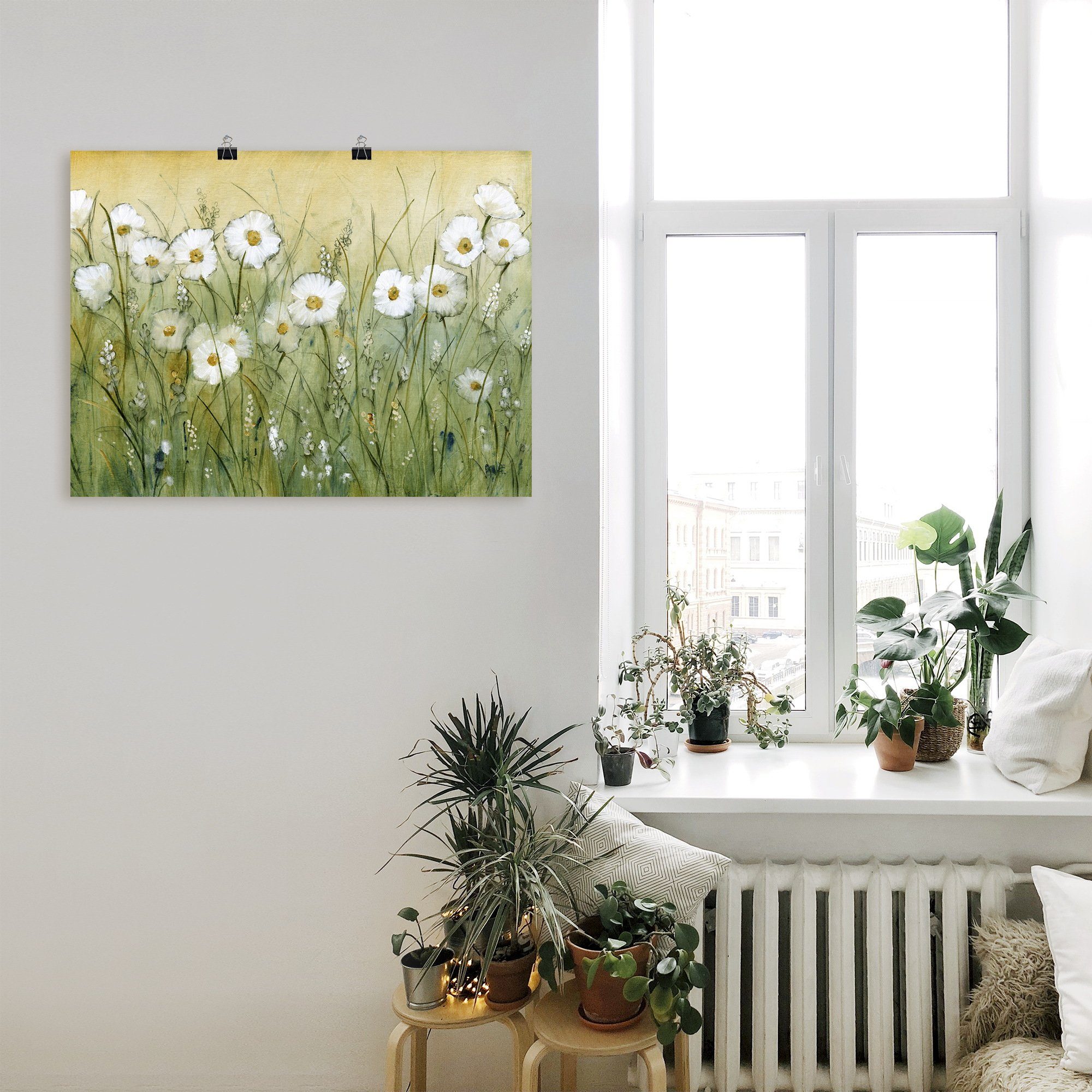 Artland Artprint Voorjaar met madeliefjes II als artprint van aluminium, artprint voor buiten, artprint op linnen, poster, muursticker