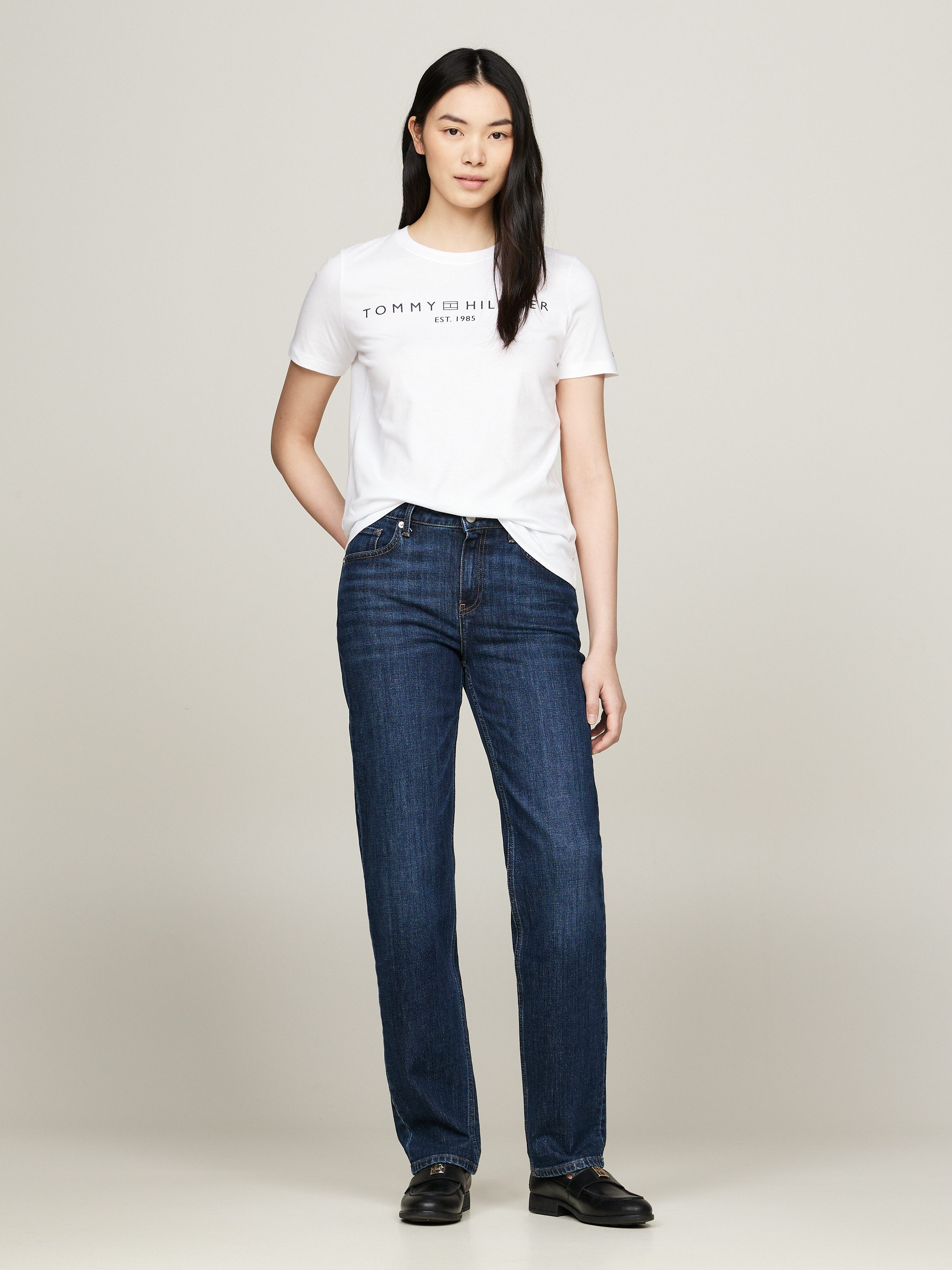 Tommy Hilfiger T-shirt REG CORP LOGO C-NK SS met een logo-opschrift