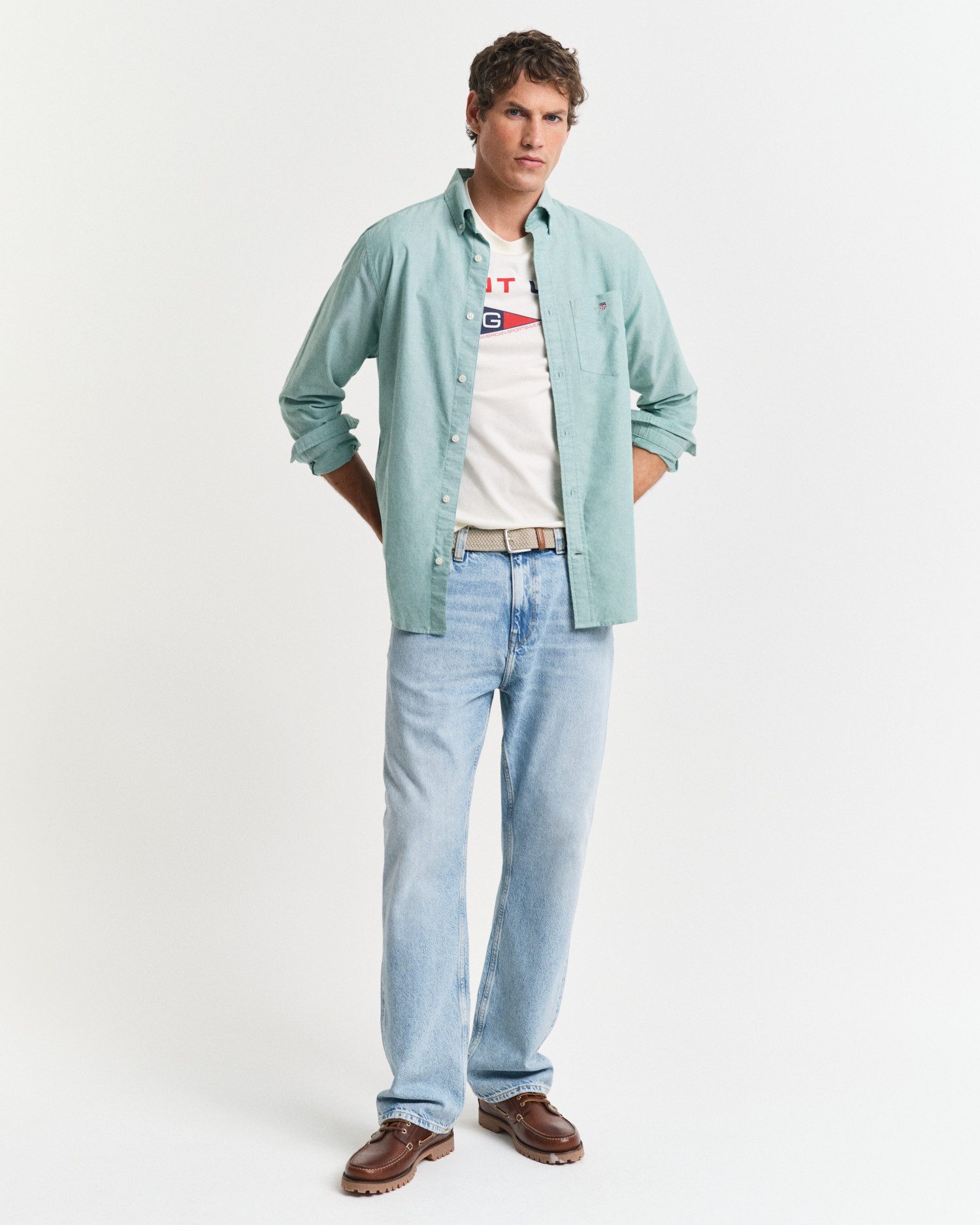 Gant Shirt met ronde hals GRAPHIC SS T-SHIRT met een unieke seizoensgebonden gant-grafiekprint op de borst