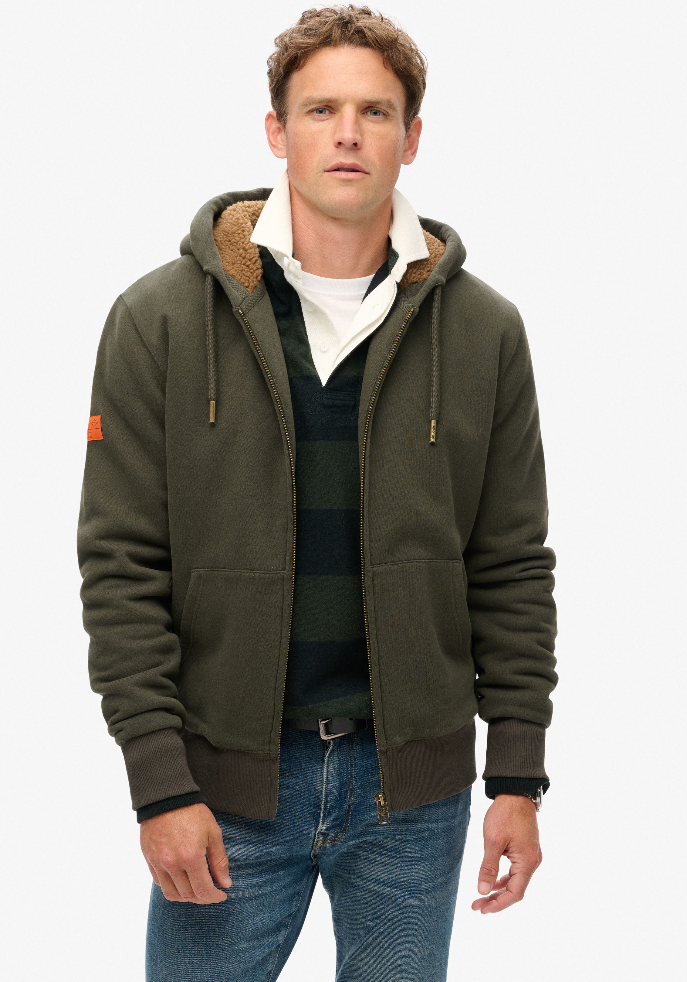 Superdry Capuchonsweatvest Borg Lined Ziphood