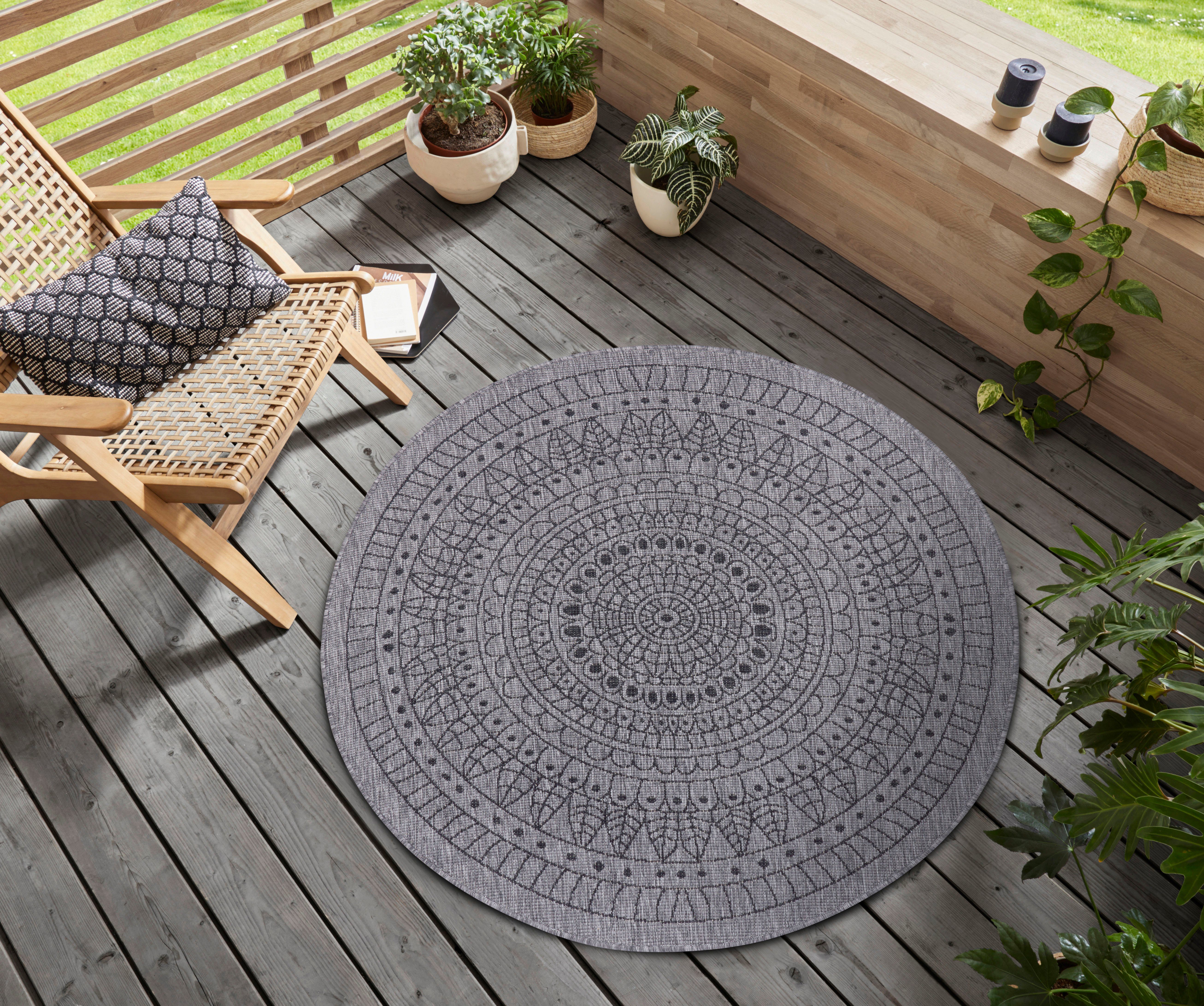 NORTHRUGS Vloerkleed Porto tweezijdig te gebruiken kleed Geschikt voor binnen en buiten, weerbestendig, balkon, tuin, woonkamer, waterbestendig