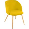 paroli stoel met armleuningen dali (set van 2 of 4), met velours-overtrek en in 2 framekleuren (set) geel