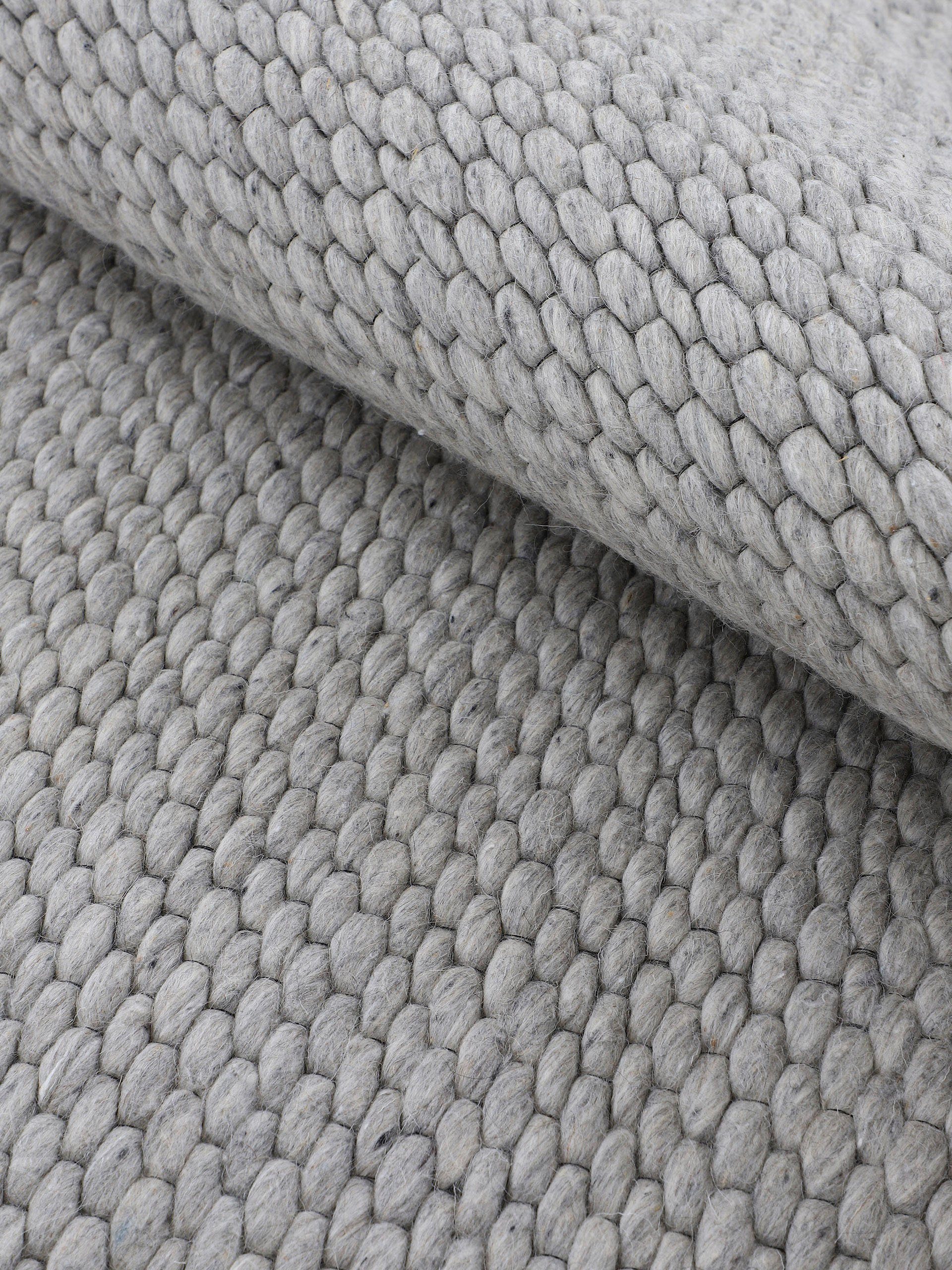 carpetfine Wollen kleed Sina grove structuur, tijdloos design, 100% wol, woonkamer