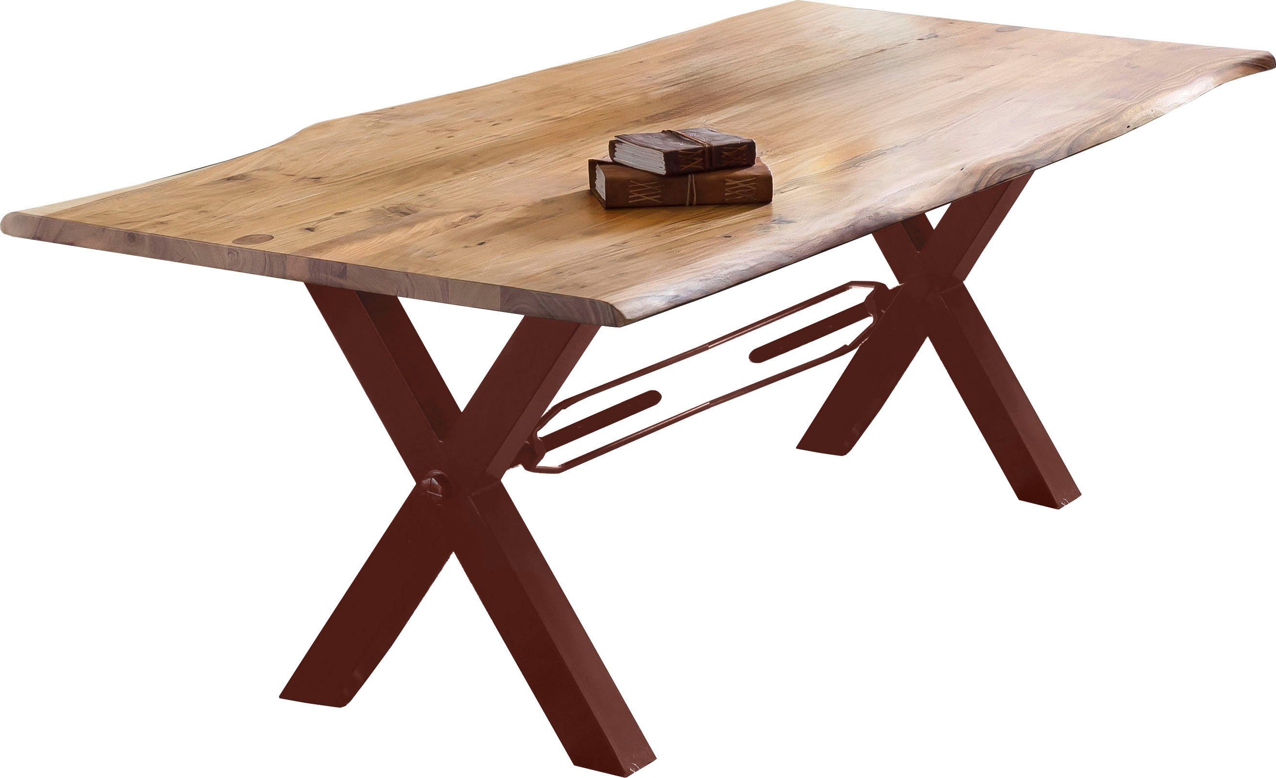 SIT Eettafel met boomrand alsof gegroeid eettafels maat 200 cm x 76 cm x 100 cm beige
