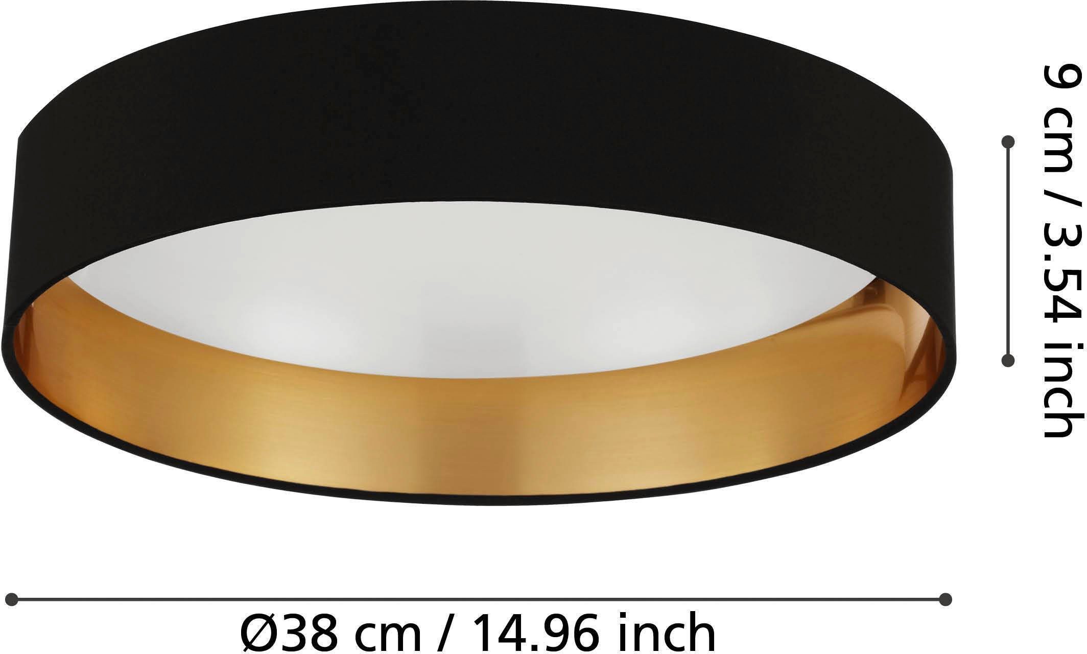 EGLO Led-plafondlamp MASERLO Stoffen lamp Maserlo2 Ø38 x H9 cm, led-plank, textielen kap (1 stuk)