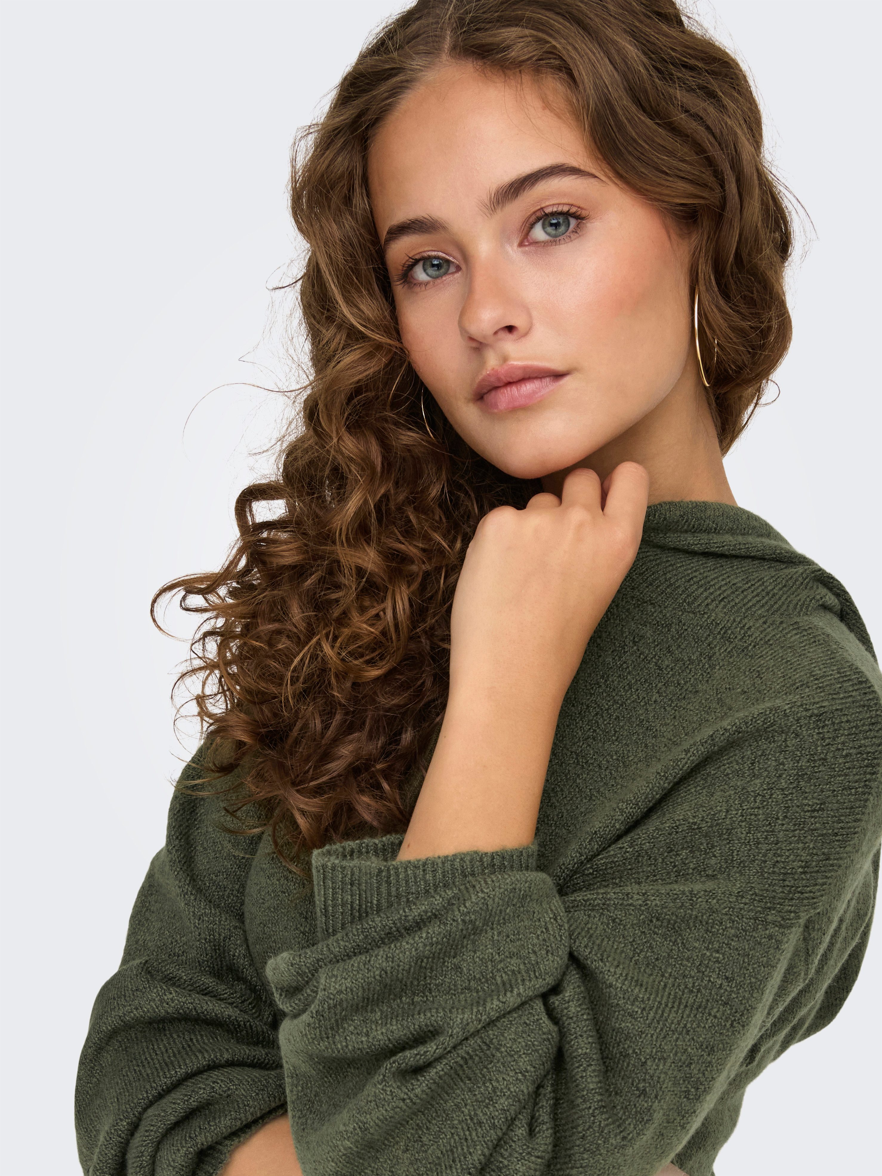 JDY Capuchontrui JDYRUE LIFE L/S SHORT HOOD PUL KNT NOOS