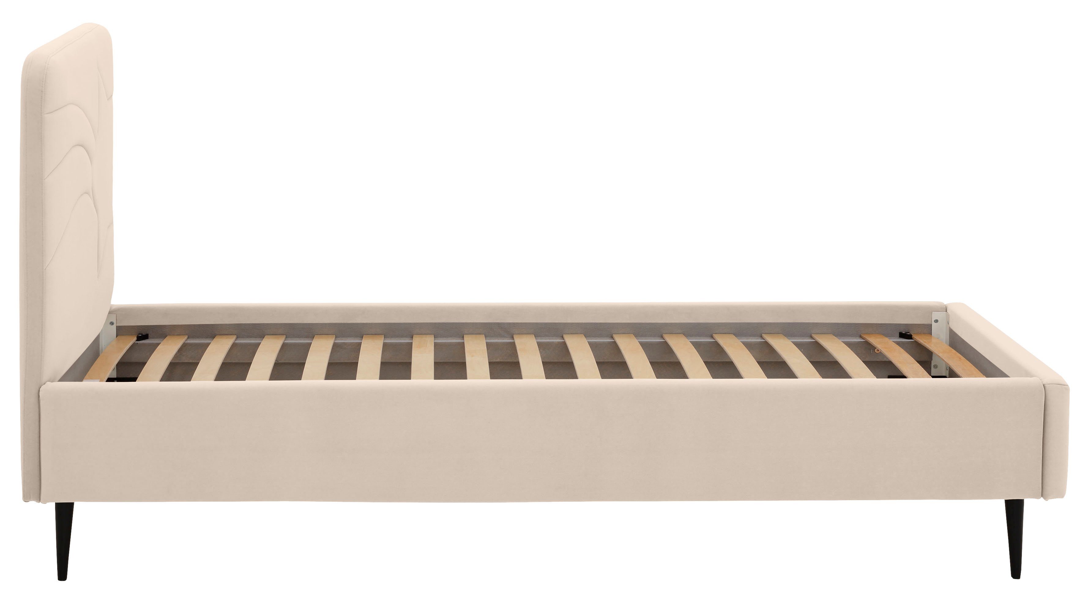 Lüttenhütt Gestoffeerd bed Jonte prettig bekleed hoofdbord met decoratief sterreliëf