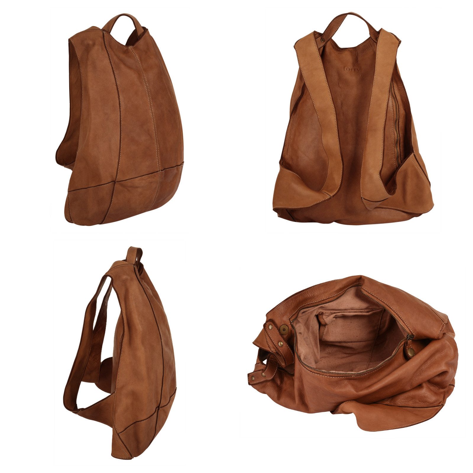 Forty Degrees Rugzak echt leer, made in italy