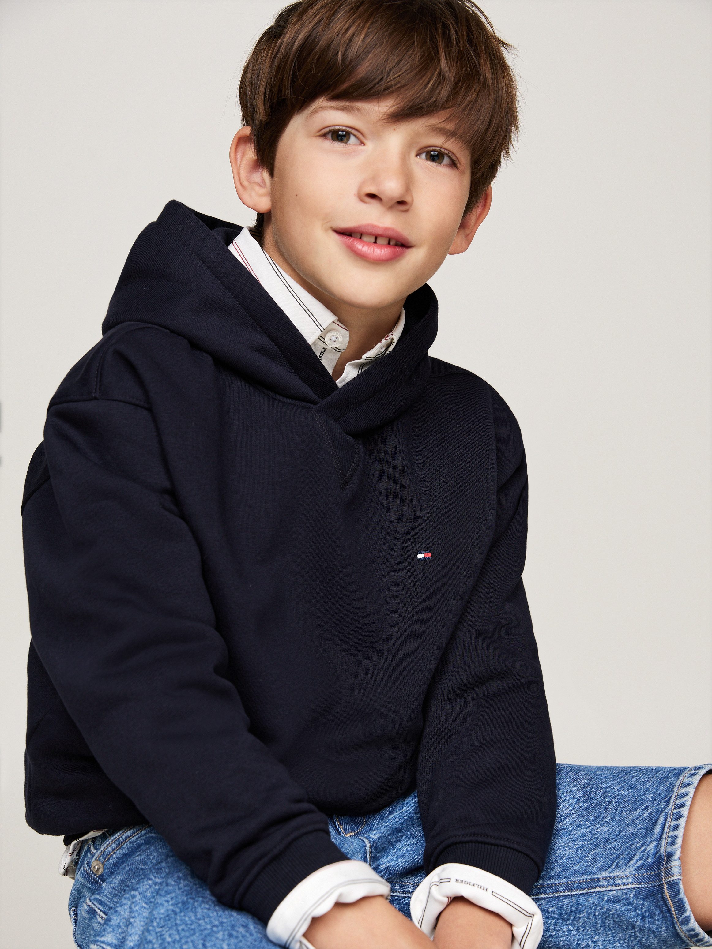 Tommy Hilfiger Hoodie U TIMELESS FLEECE HOODIE Kinderen tot 16 jaar met logostiksel
