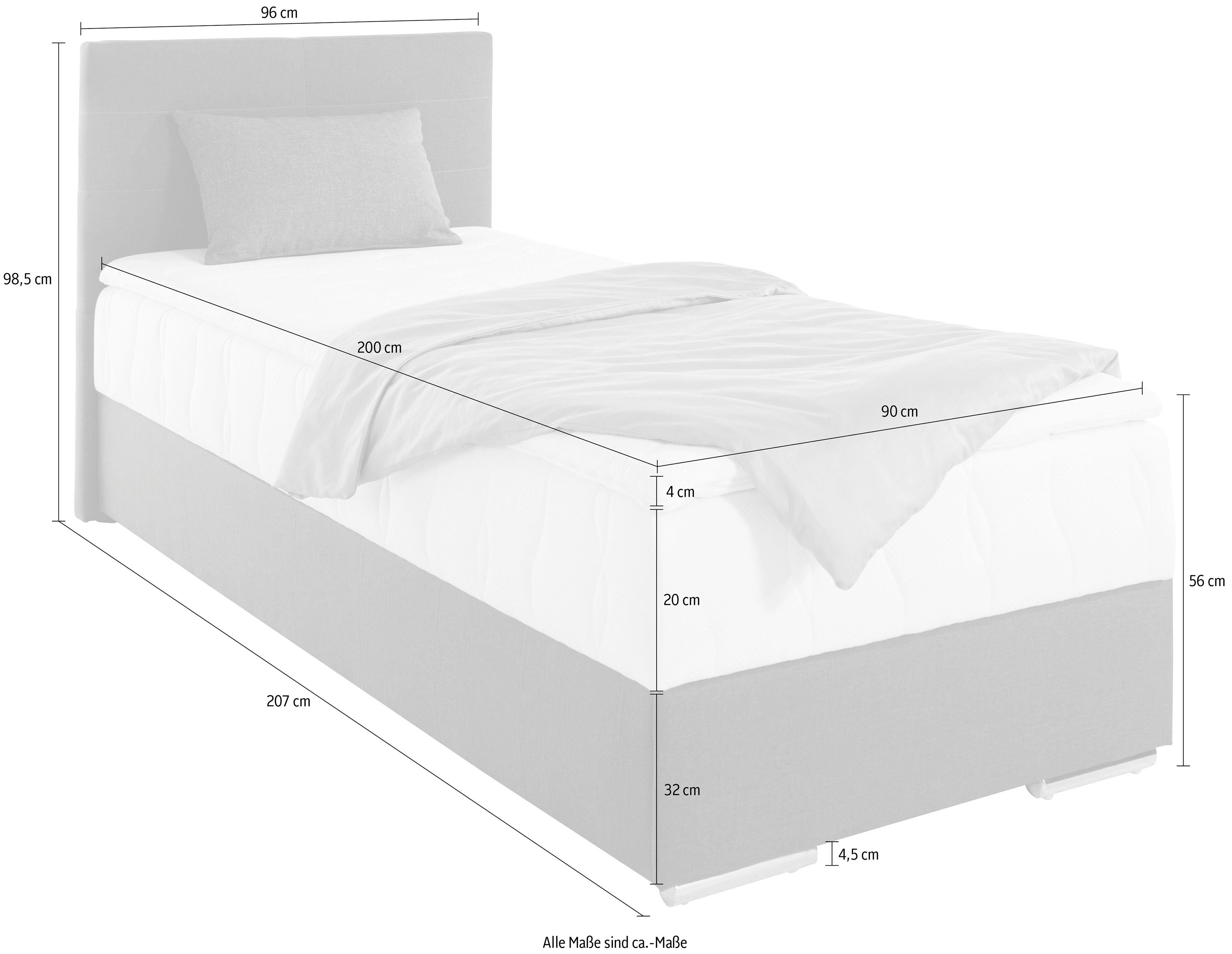 COTTA Boxspring Tom met bedkist, topmatras en sierkussen