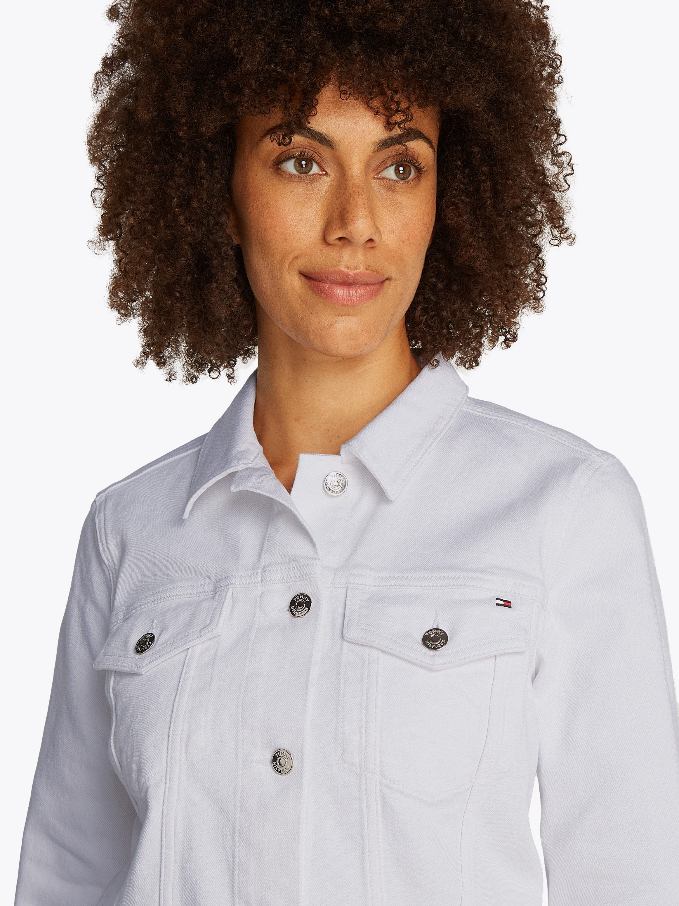 Tommy Hilfiger Jeansjack DNM SLIM JACKET WHITE met veelzijdig ontwerp
