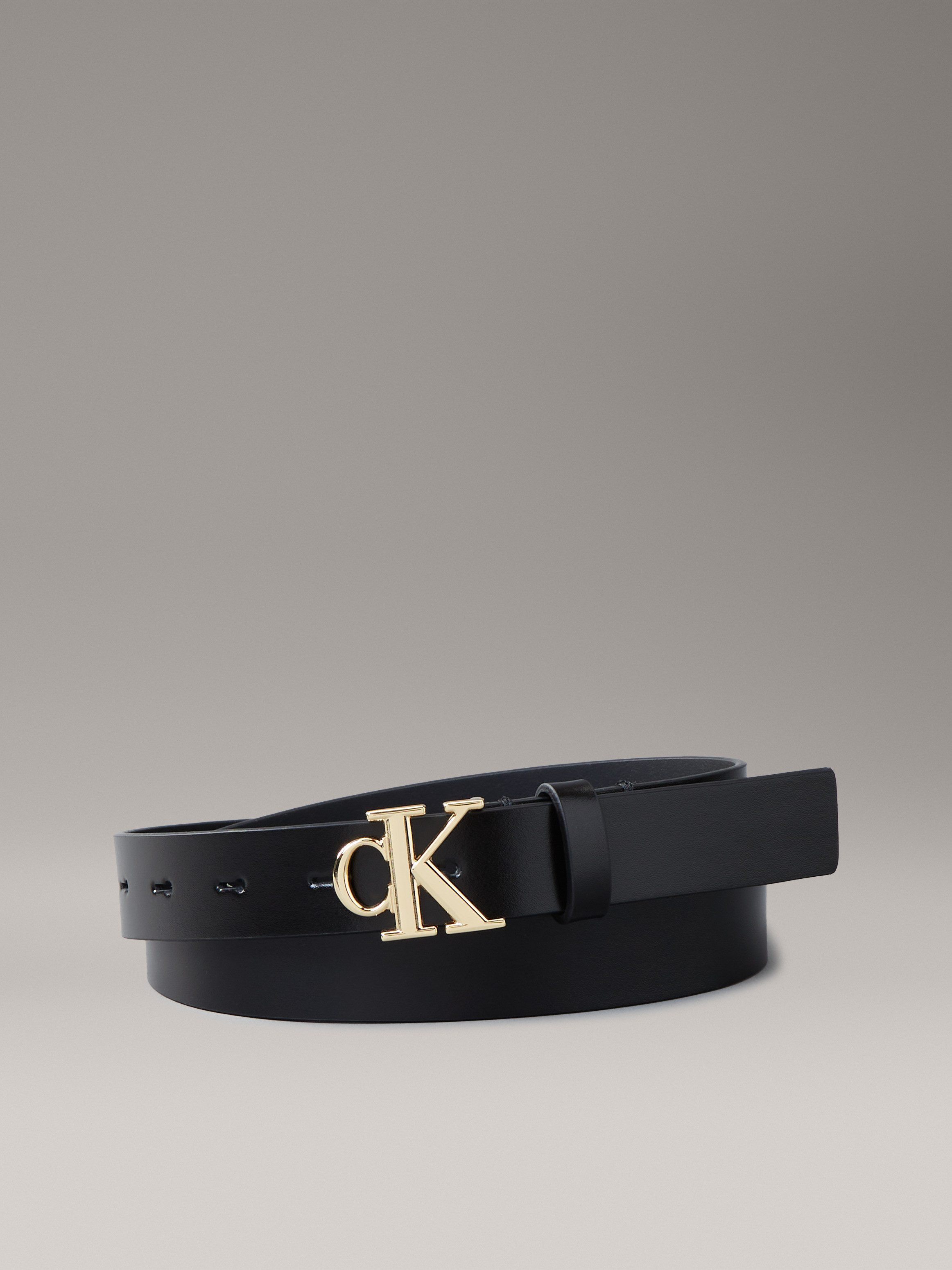Calvin Klein Leren riem Monogram Plaque Buckle 30MM