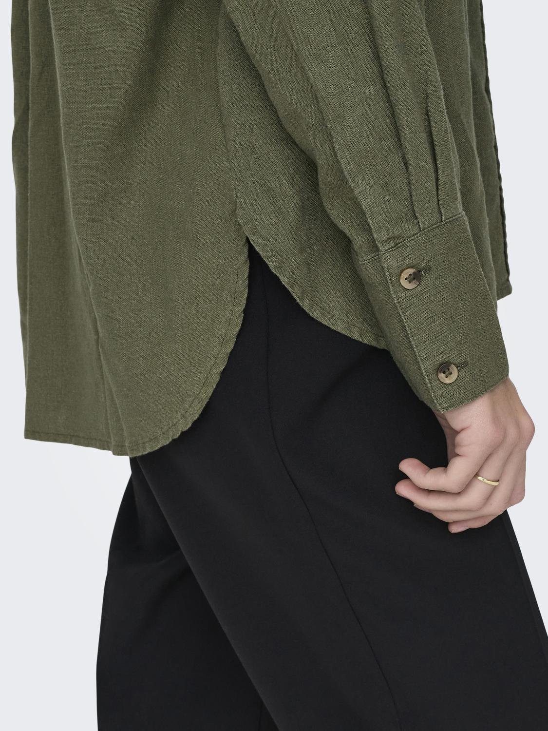 JDY Overhemdblouse JDYSAY L/S LINEN LOOSE SHIRT WVN NOOS