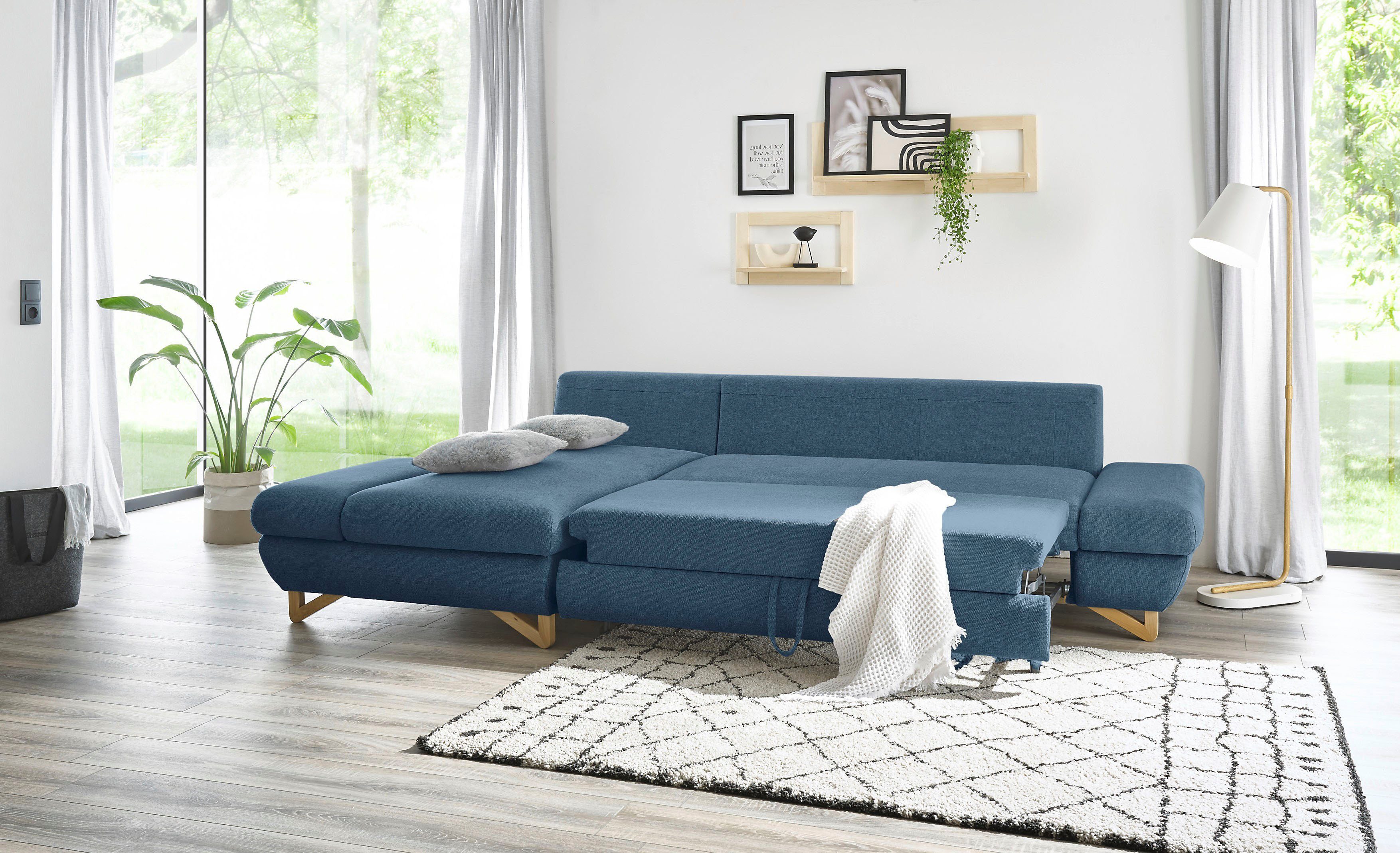 INOSIGN Slaapbank City/Giron comfortabele slaapbank (ligoppervlak 245 x 138 cm) en bedlade