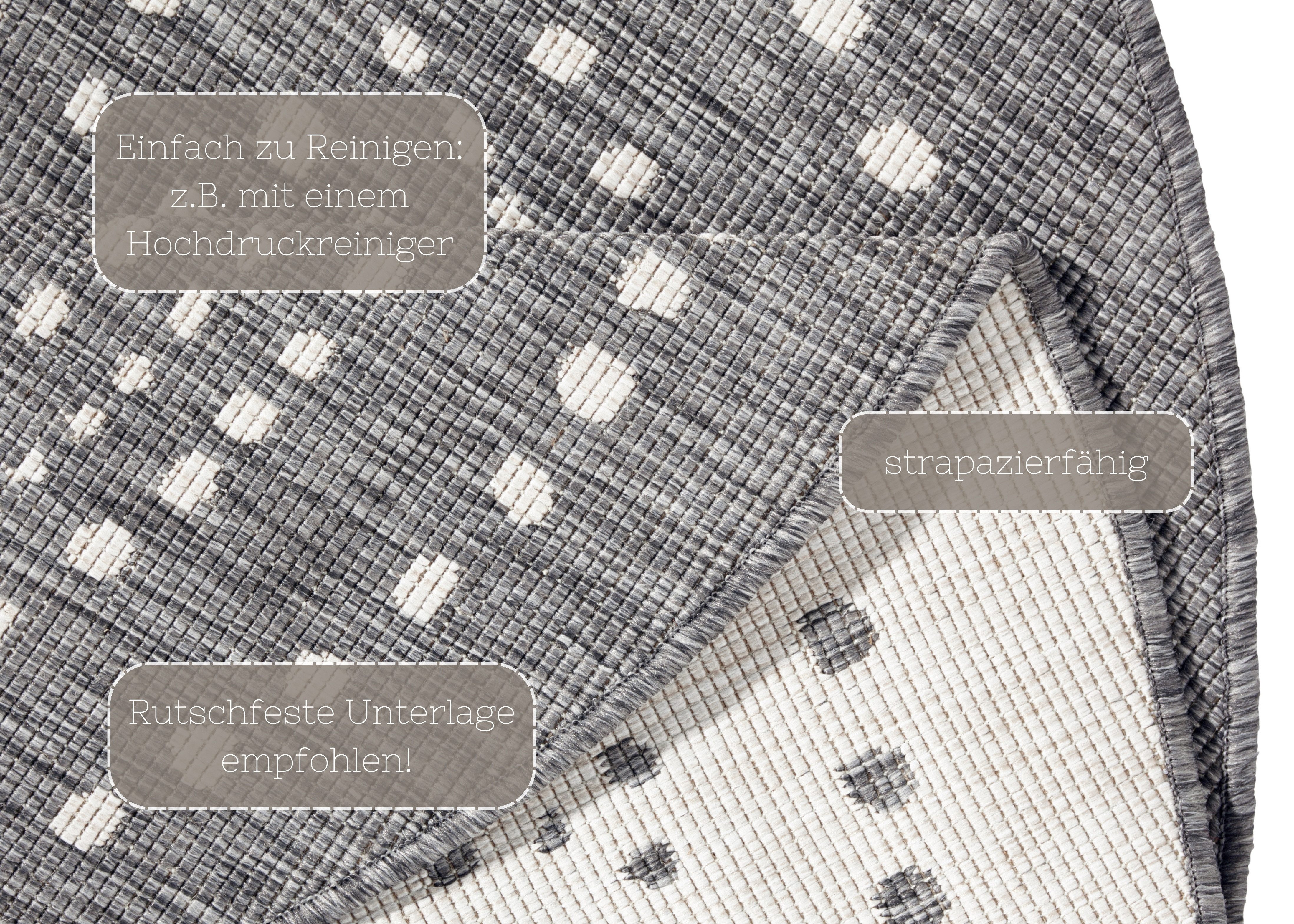 NORTHRUGS Vloerkleed Bali omkeerbaar tapijt Geschikt voor binnen en buiten, weerbestendig, balkon, tuin, woonkamer, waterbestendig