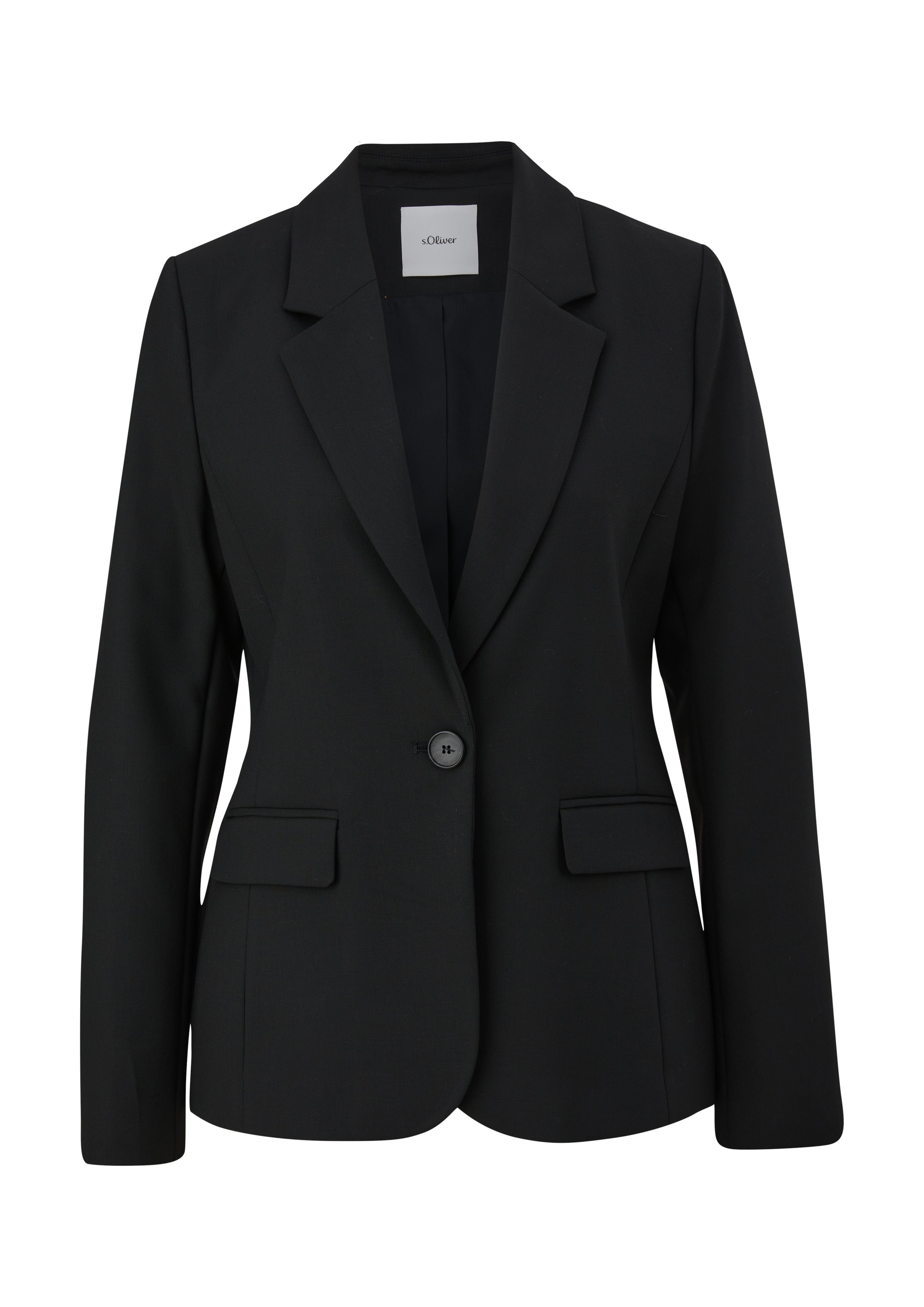 s.Oliver BLACK LABEL Korte blazer met klepzakken aan de voorkant