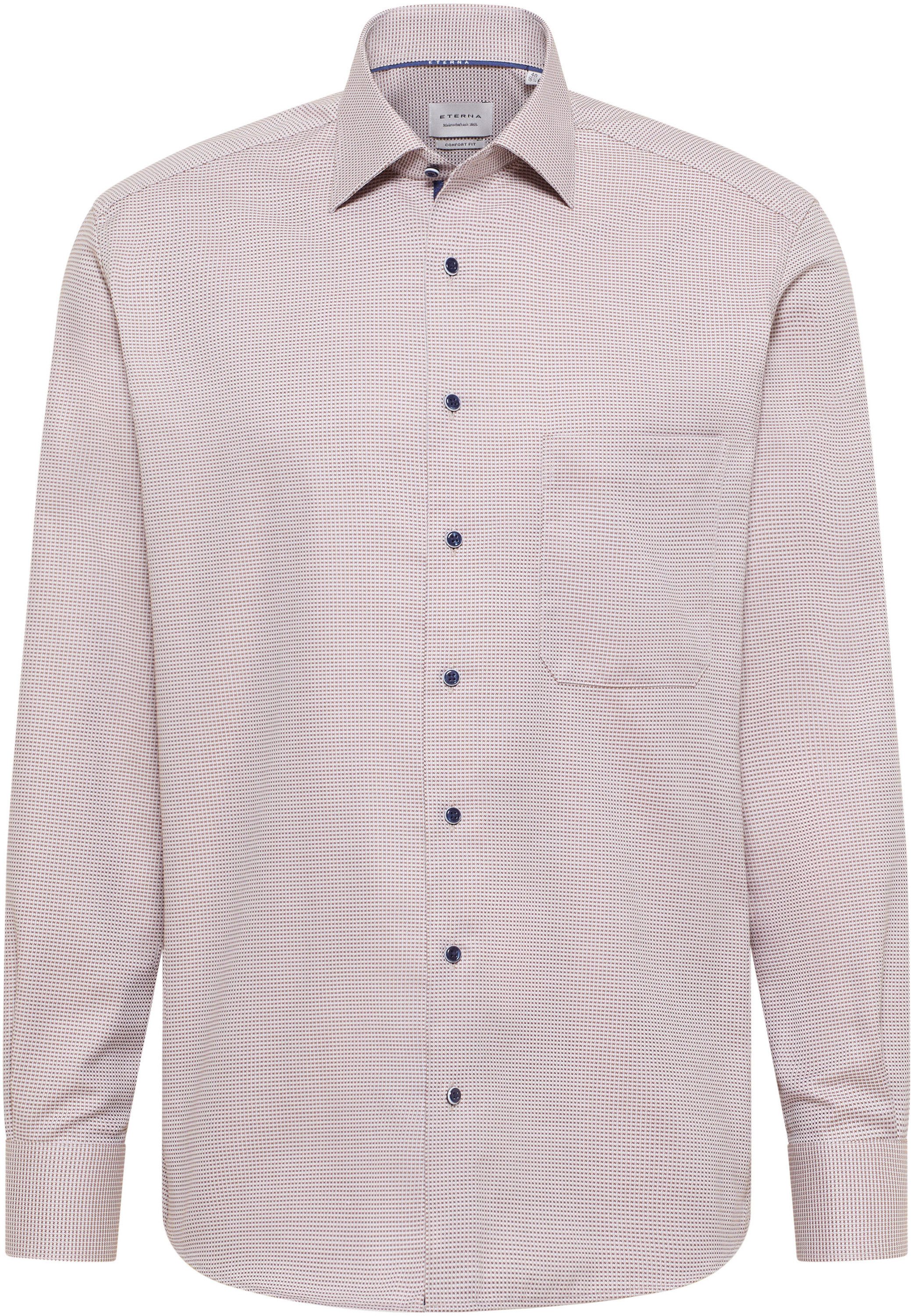 Eterna Overhemd met lange mouwen Comfort fit NON IRON (strijkvrij)