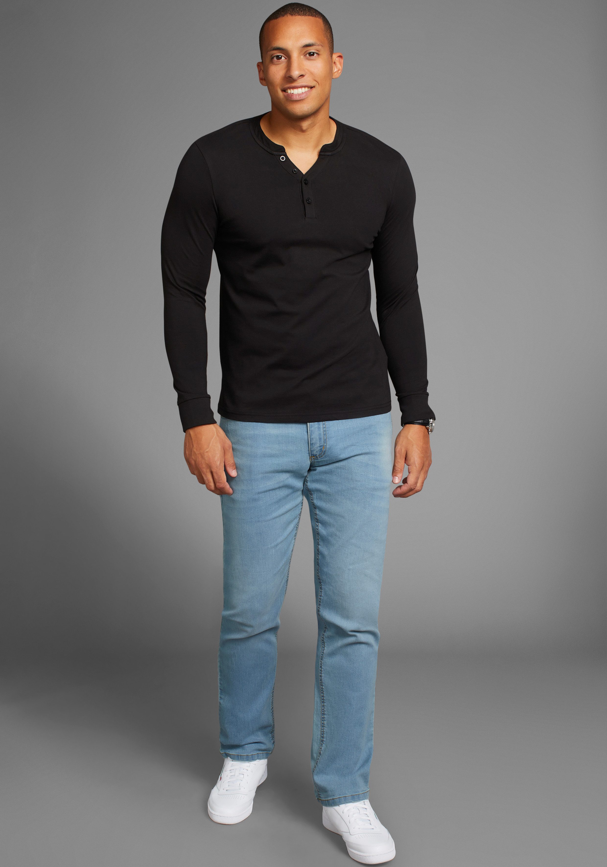 Arizona Jeans met elastische band Paul elastische tailleband, comfort-fit, rechte pijpsnit