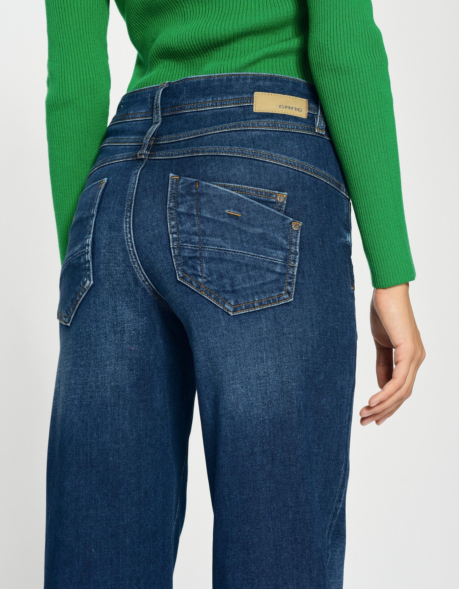 GANG 5-pocket jeans 94AMELIE WIDE van zacht sweat denim