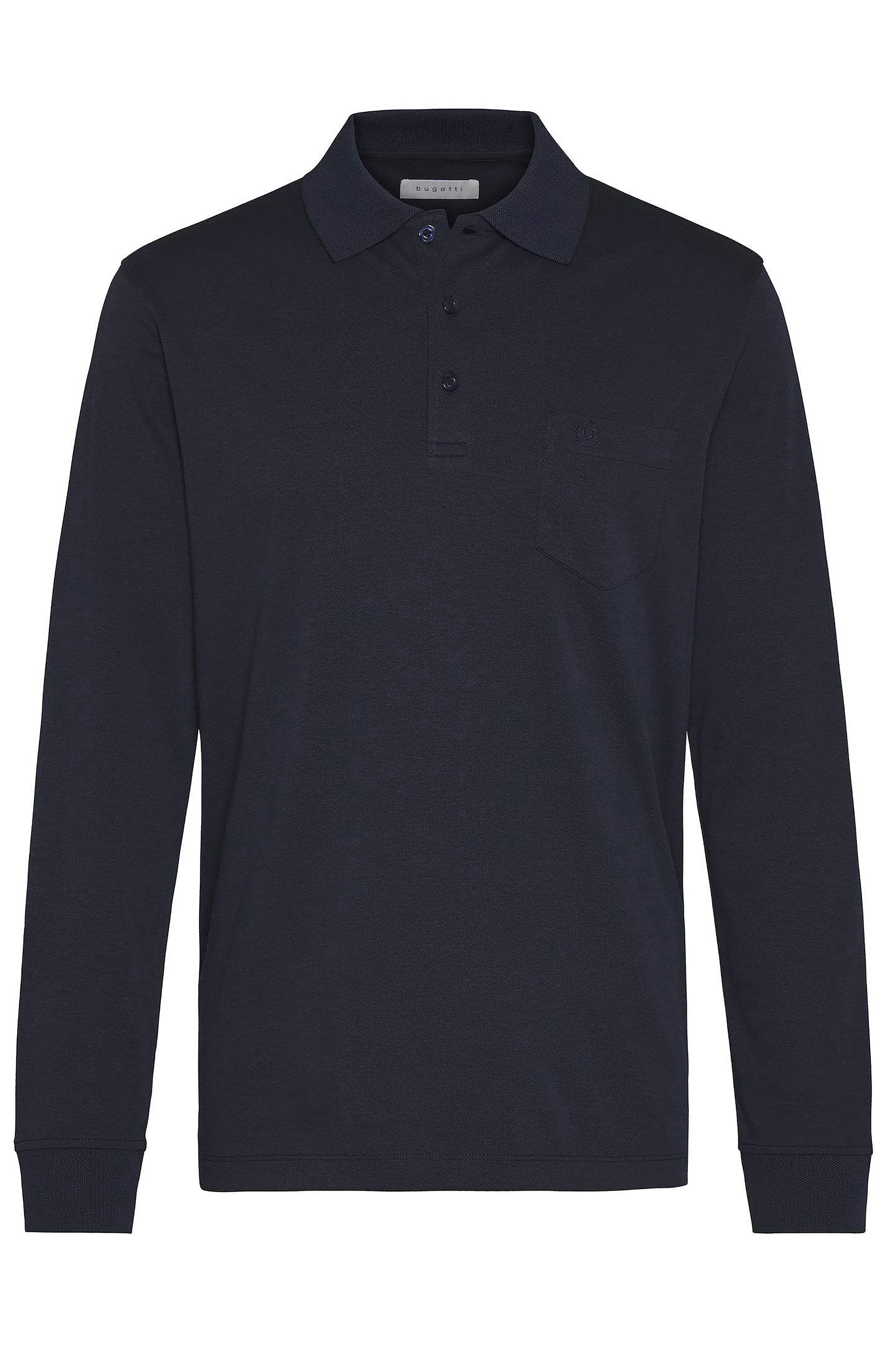 Bugatti Poloshirt met lange mouwen met fijne structuuruitstraling