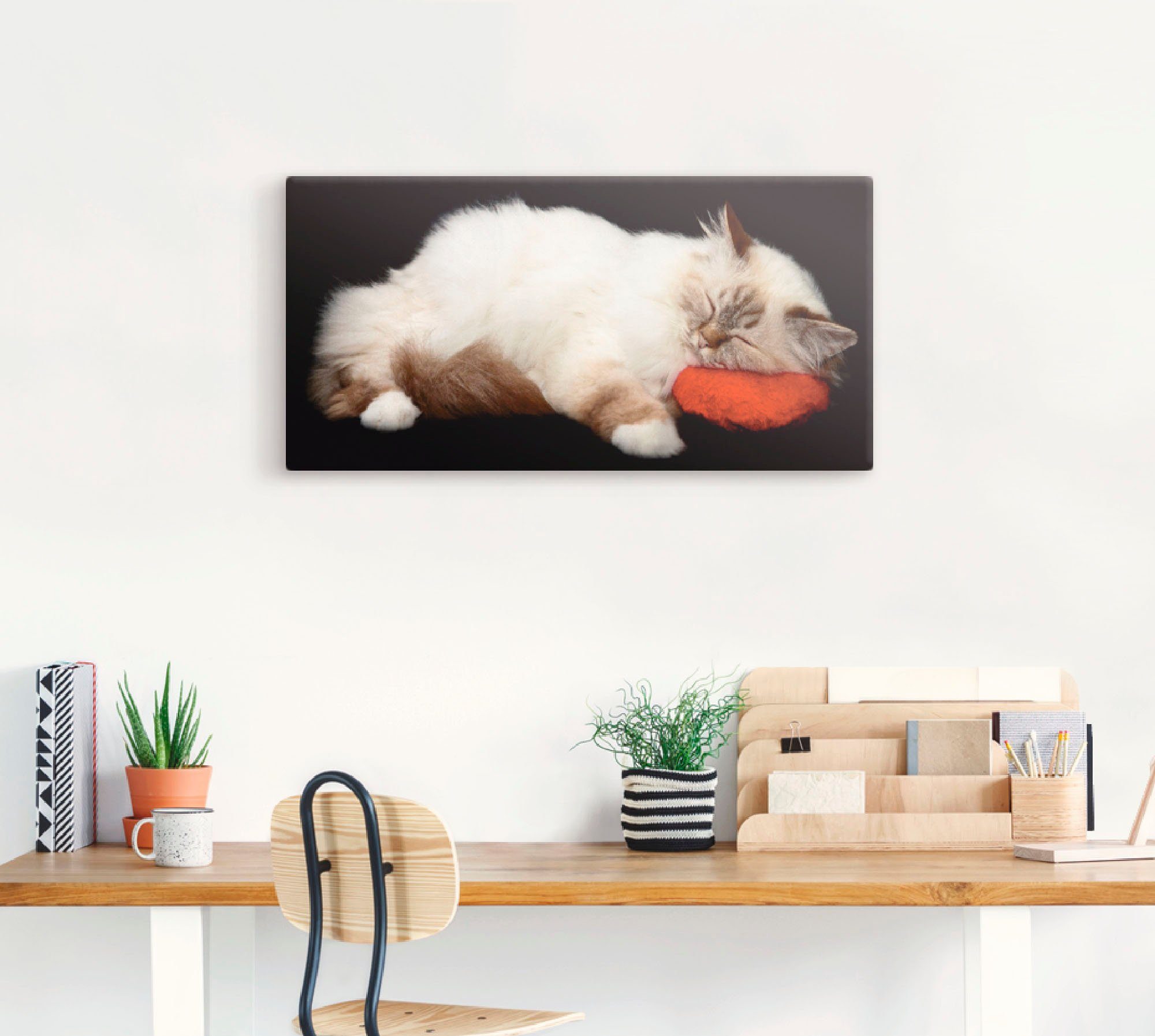 Artland Artprint Vermoeide kat als artprint op linnen, poster, muursticker in verschillende maten