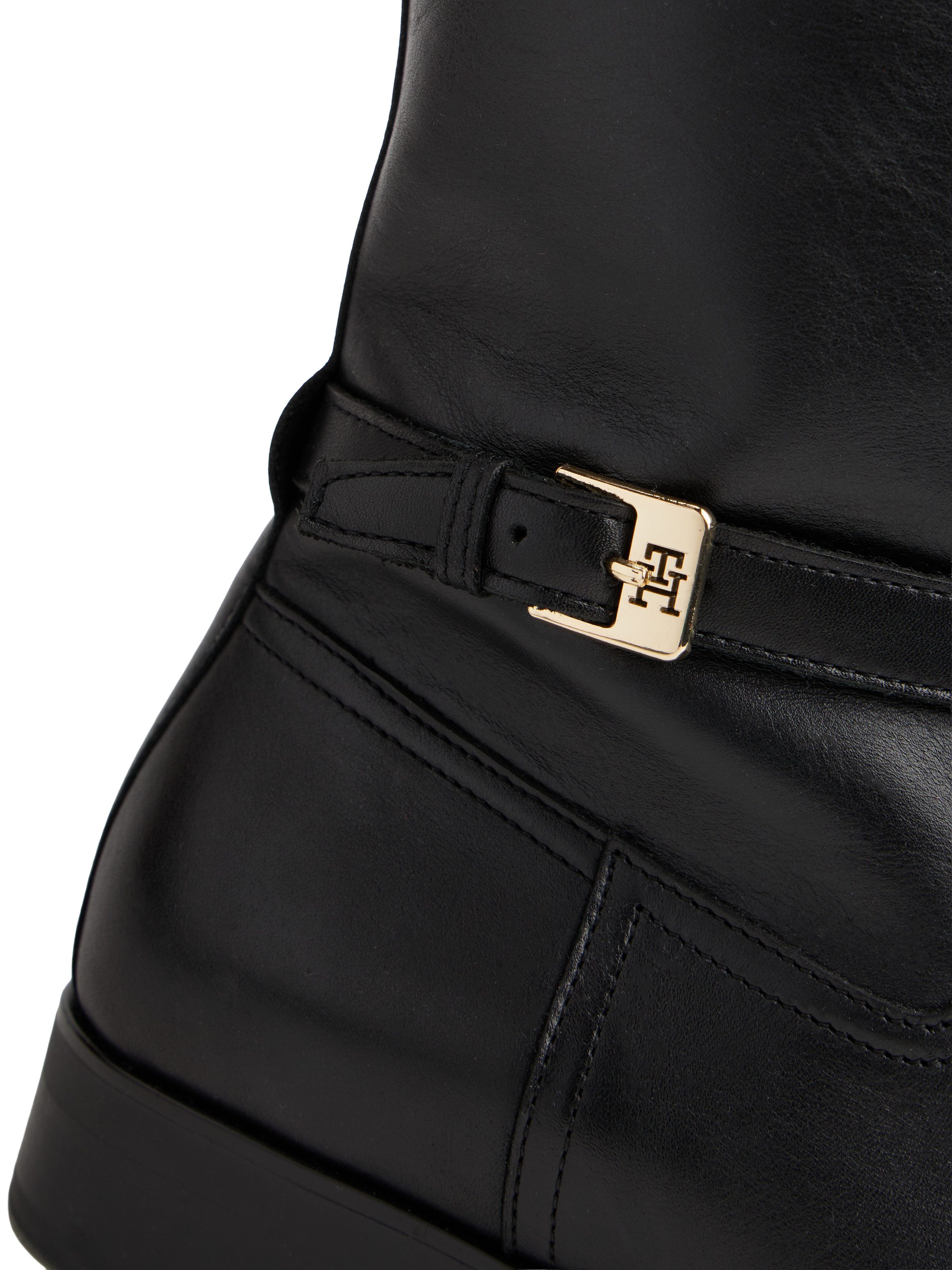 Tommy Hilfiger Laarzen TH BUCKLE RIDING LTHR LONG BOOT hakken, lange laarzen, zakelijke laarzen met decoratieve gesp