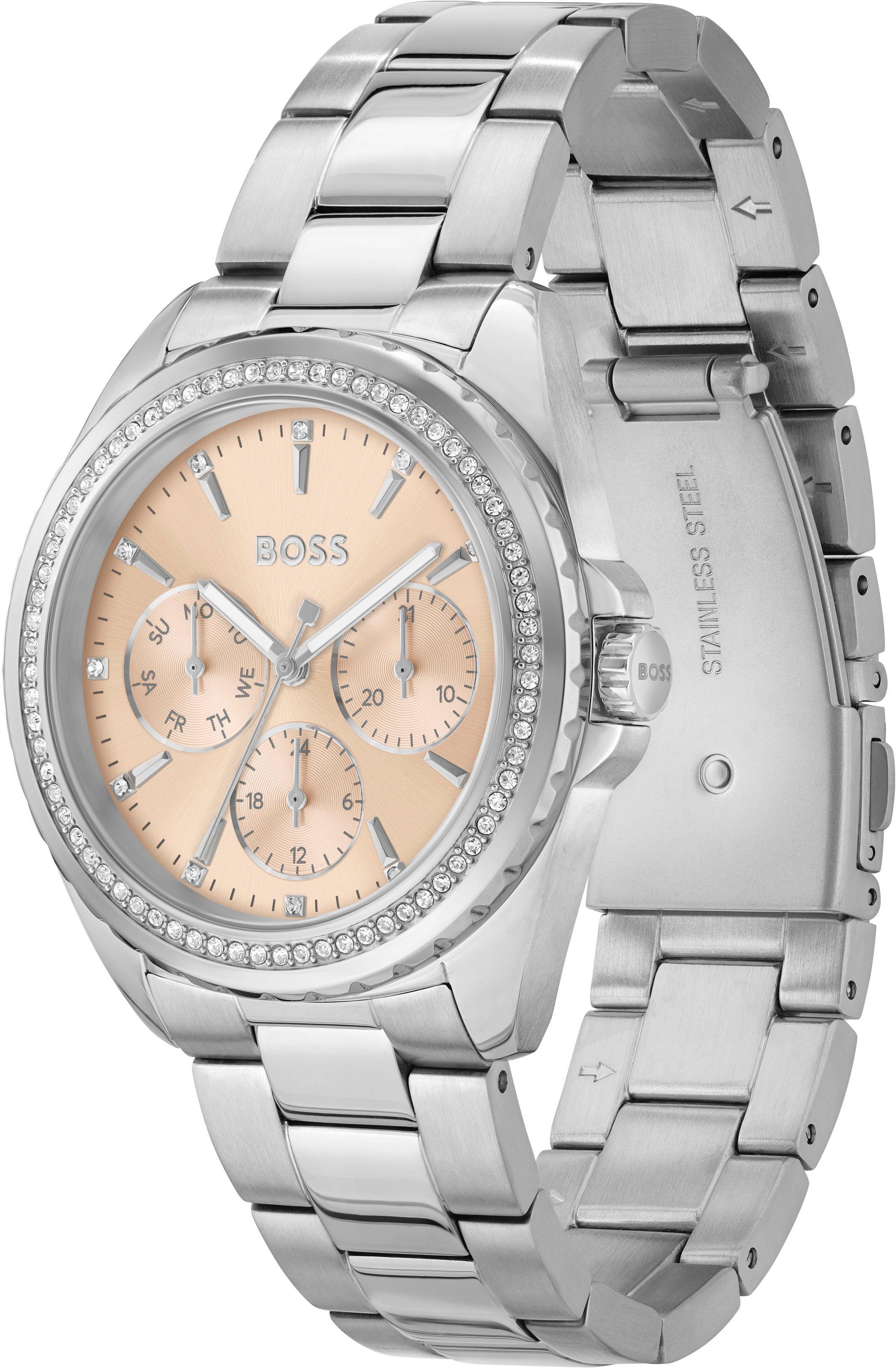 Boss Multifunctioneel horloge ATEA Quartz horloge, dameshorloge, armbanduhr, glaskristallen, datum