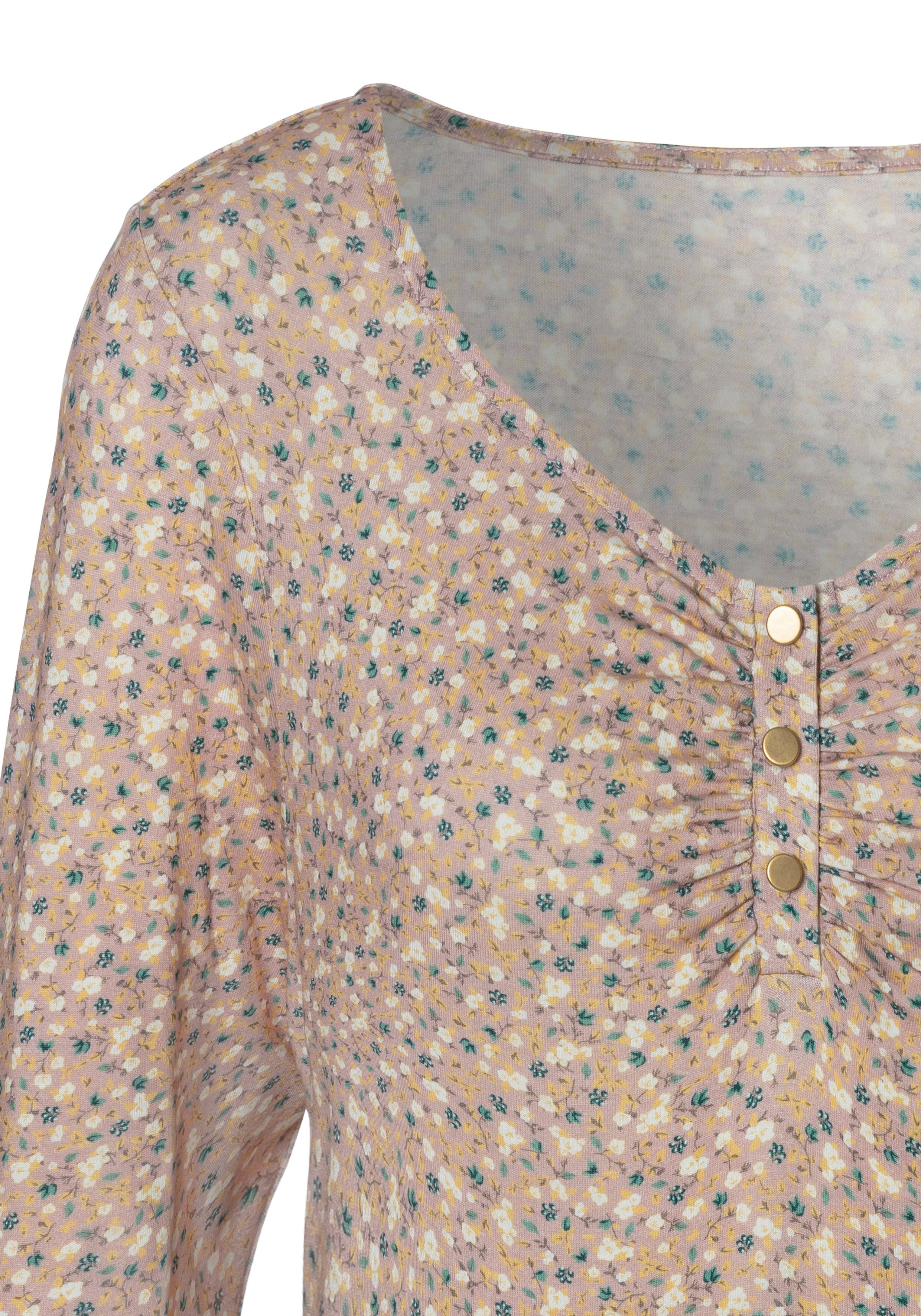 Vivance Shirt met 3/4-mouwen Met korte decoratieve knoopsluiting