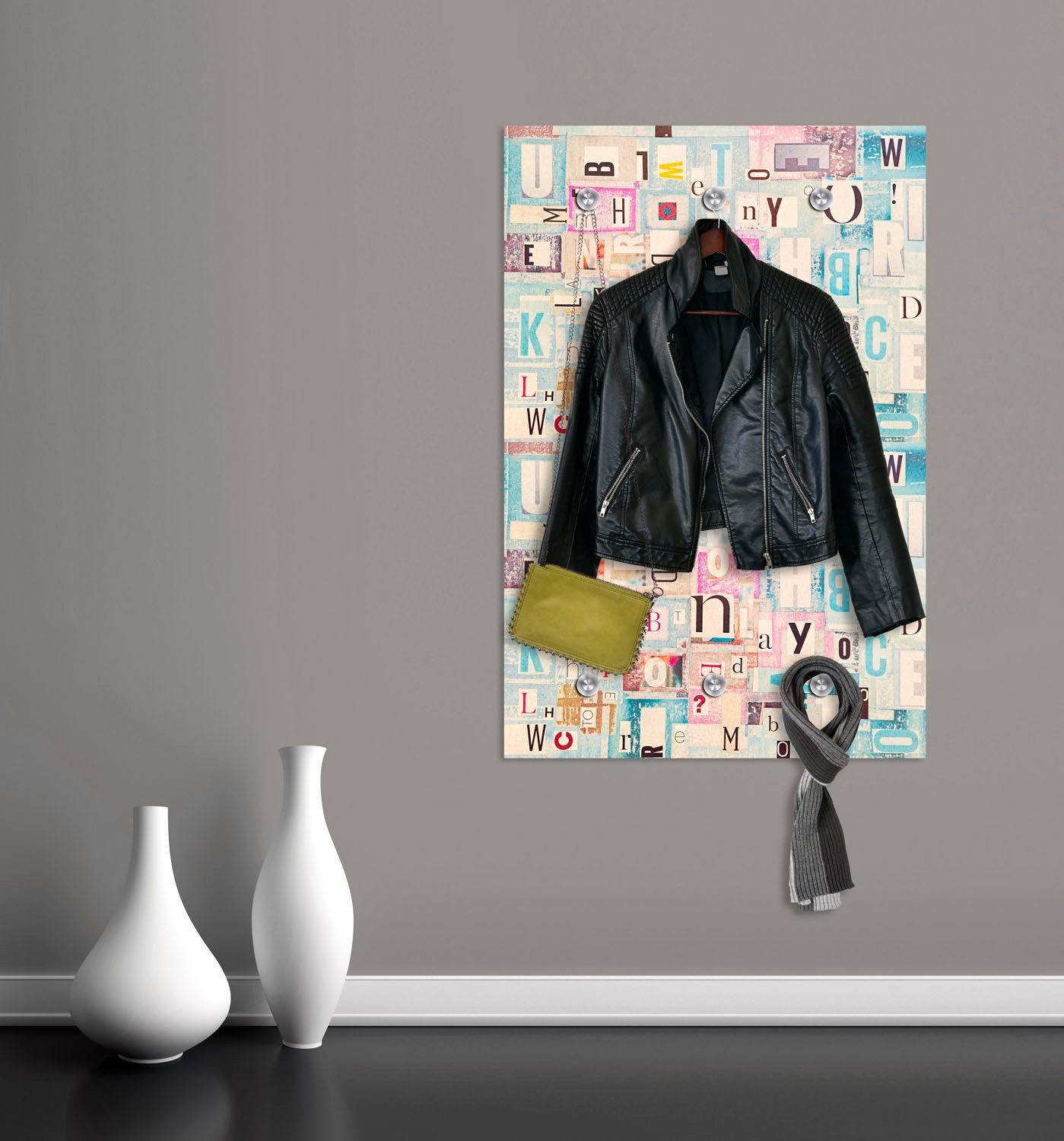 queence Kapstok Letters met 6 haken, 80 x 120 cm