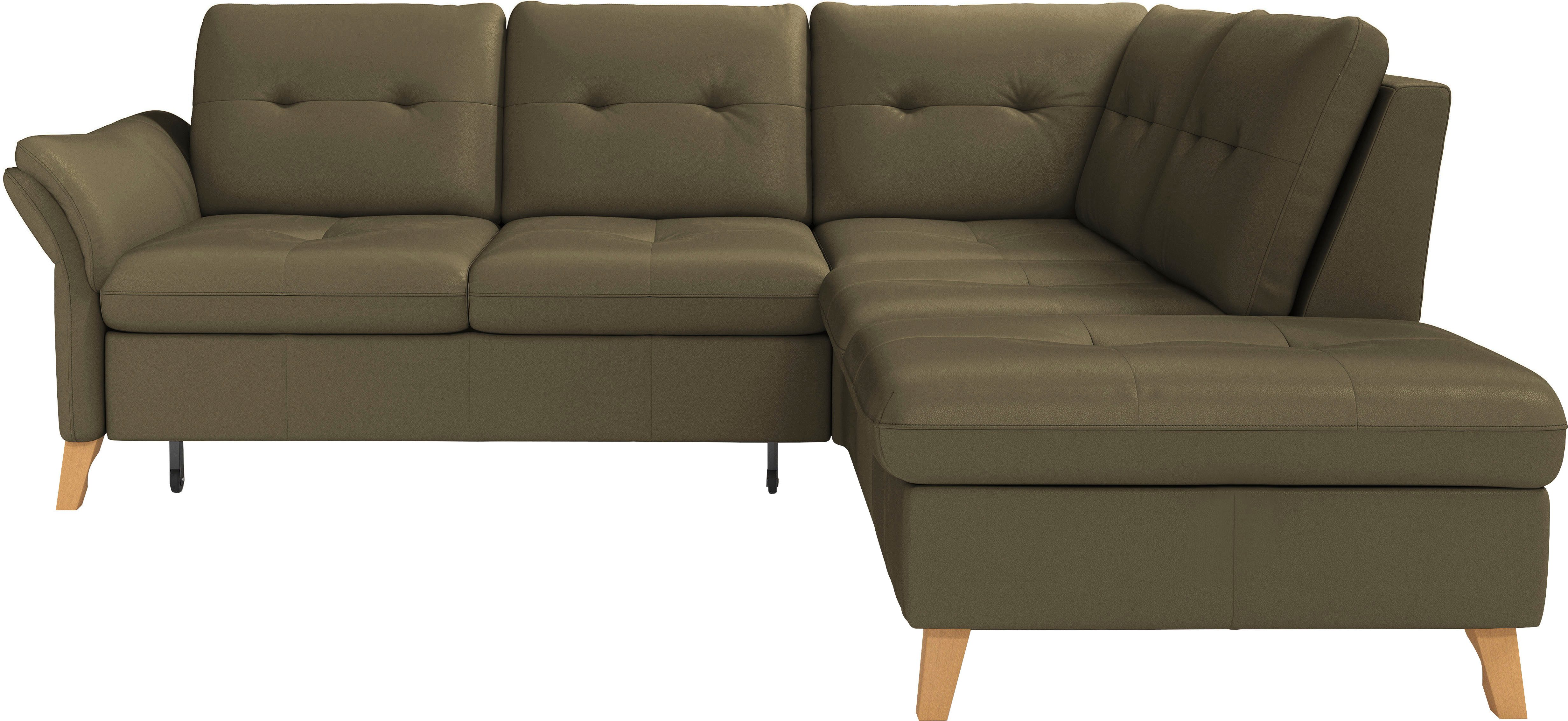 sit&more Hoekbank Göteborg inclusief zitdiepteverstelling, optioneel met bedfunctie & bedlade groen, hoekbanken, Breedte ligoppervlak: 133 cm, Lengte