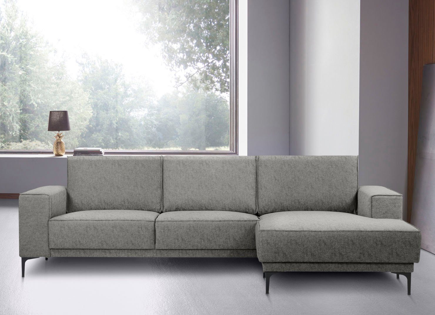 Places of Style Hoekbank Oland, structuur, platweefsel, luxe microvezel, bouclé