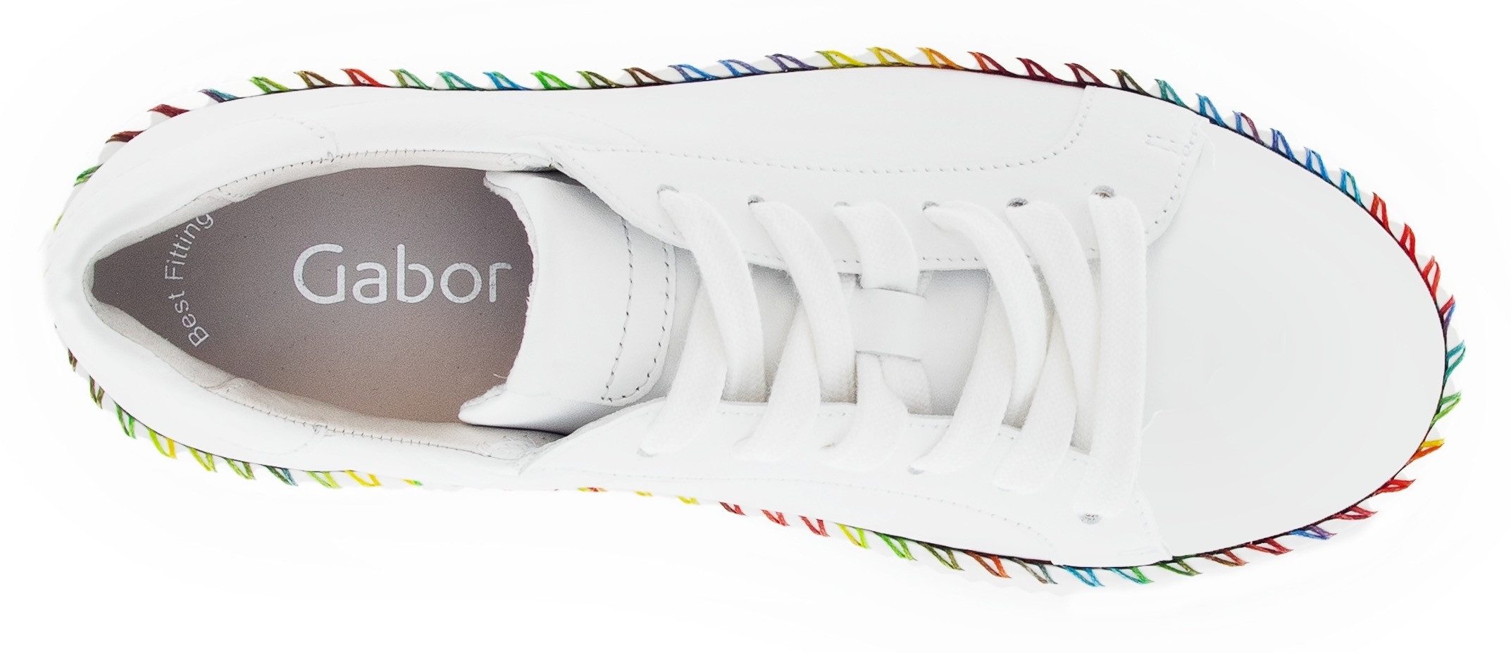 Gabor Plateausneakers , vrijetijdsschoen, lage schoen, veterschoen met contrast-raamnaad