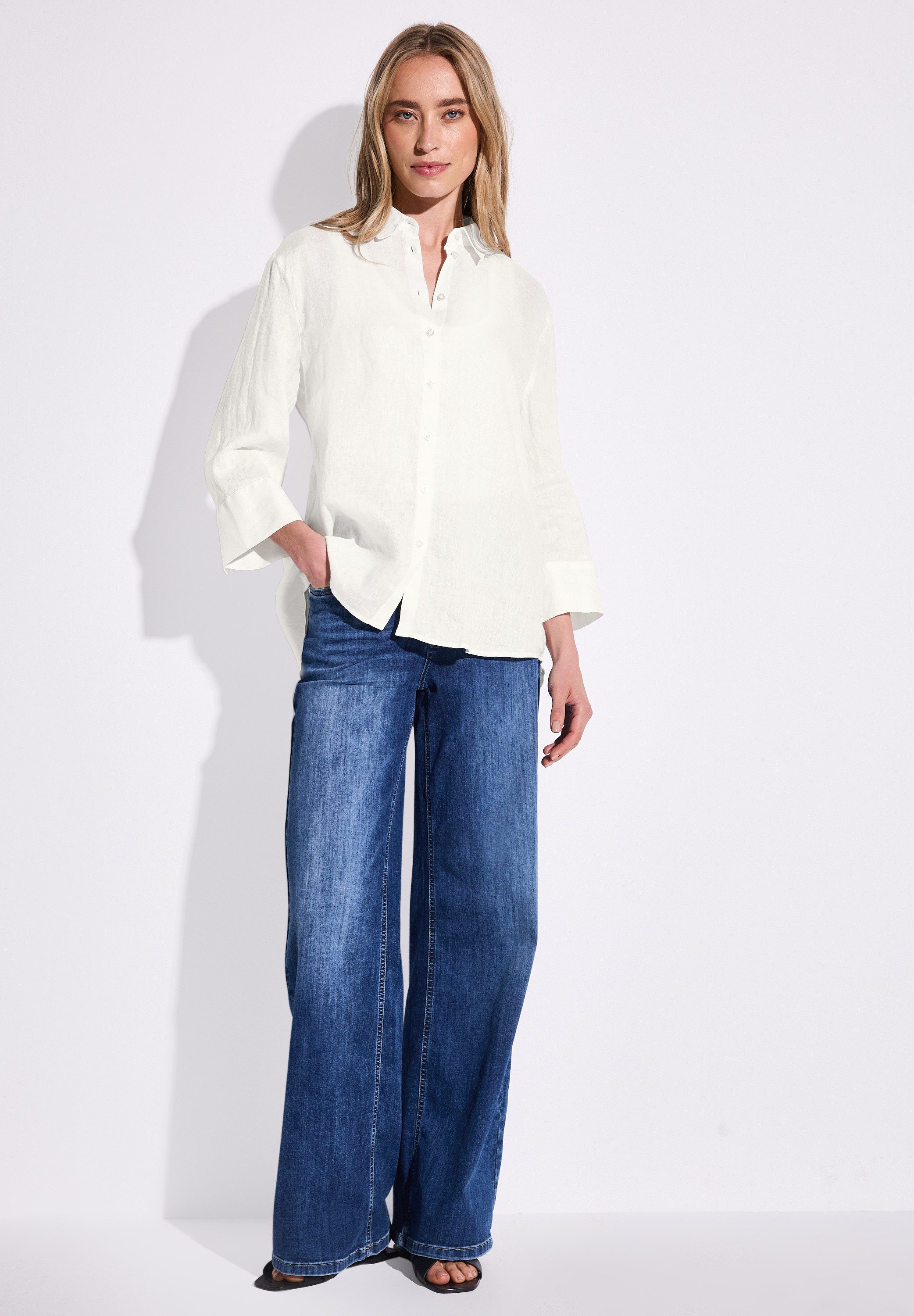 STREET ONE Overhemdblouse met 3/4-mouwen