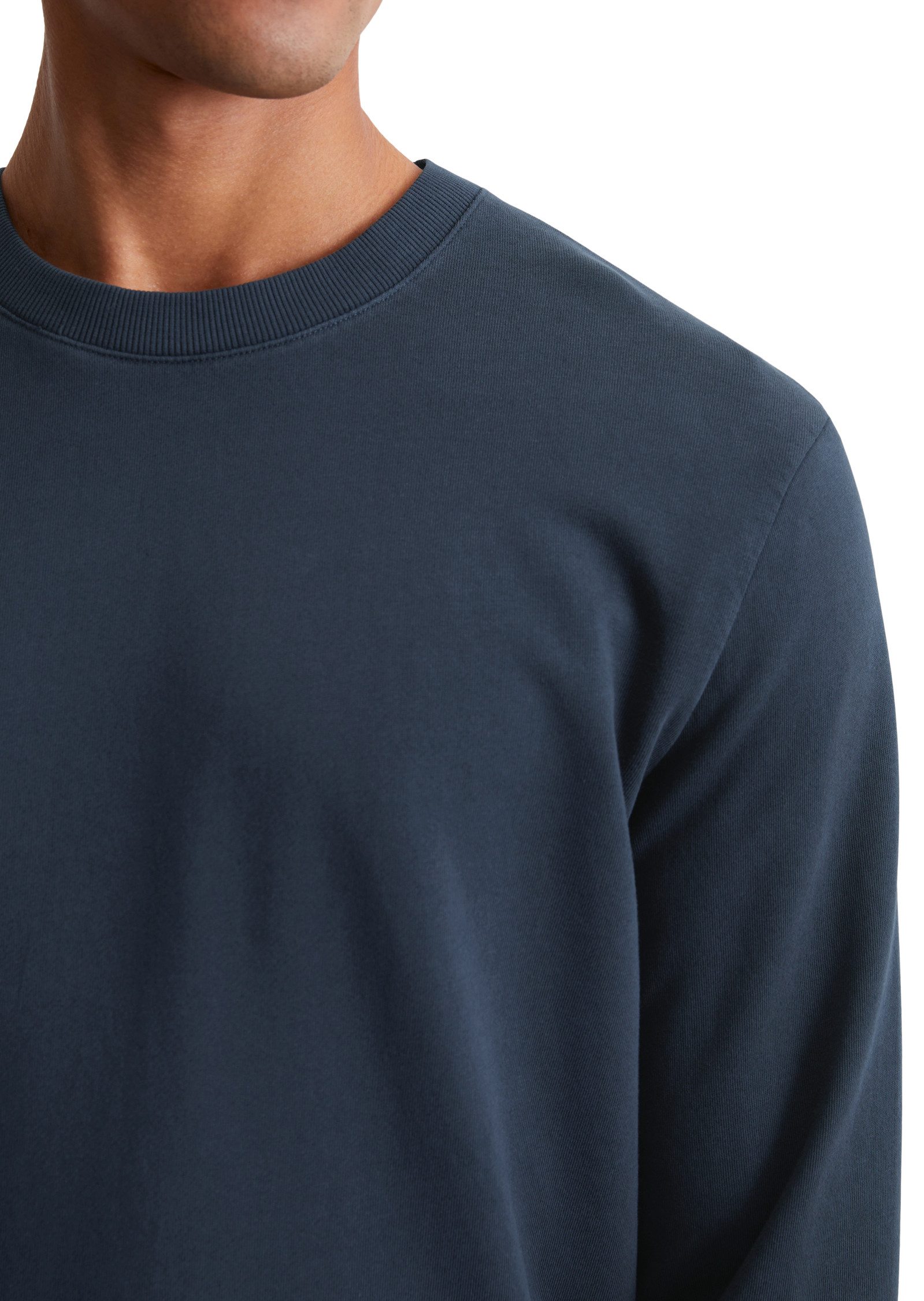 Marc O'Polo Sweatshirt Basic, met ribboorden, regular, lichte zomer-sweatstof
