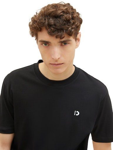 Tom Tailor Denim T-shirt Crewneck met kleine logoprint