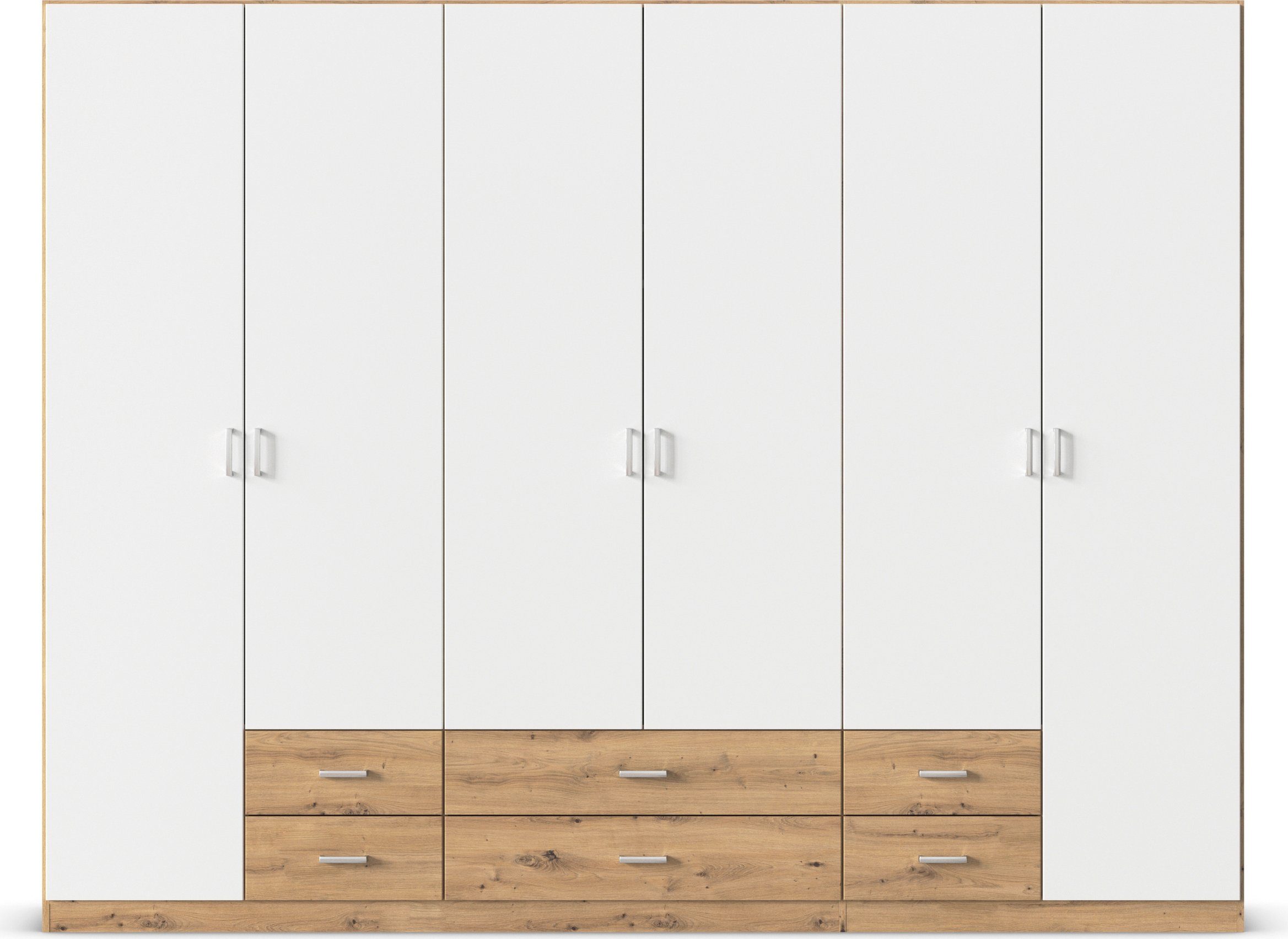 rauch Draaideurkast Kledingkast kast garderobe linnenkast GAMMA in 3 breedtes met 6 lades, in eenvoudig design topseller made in germany
