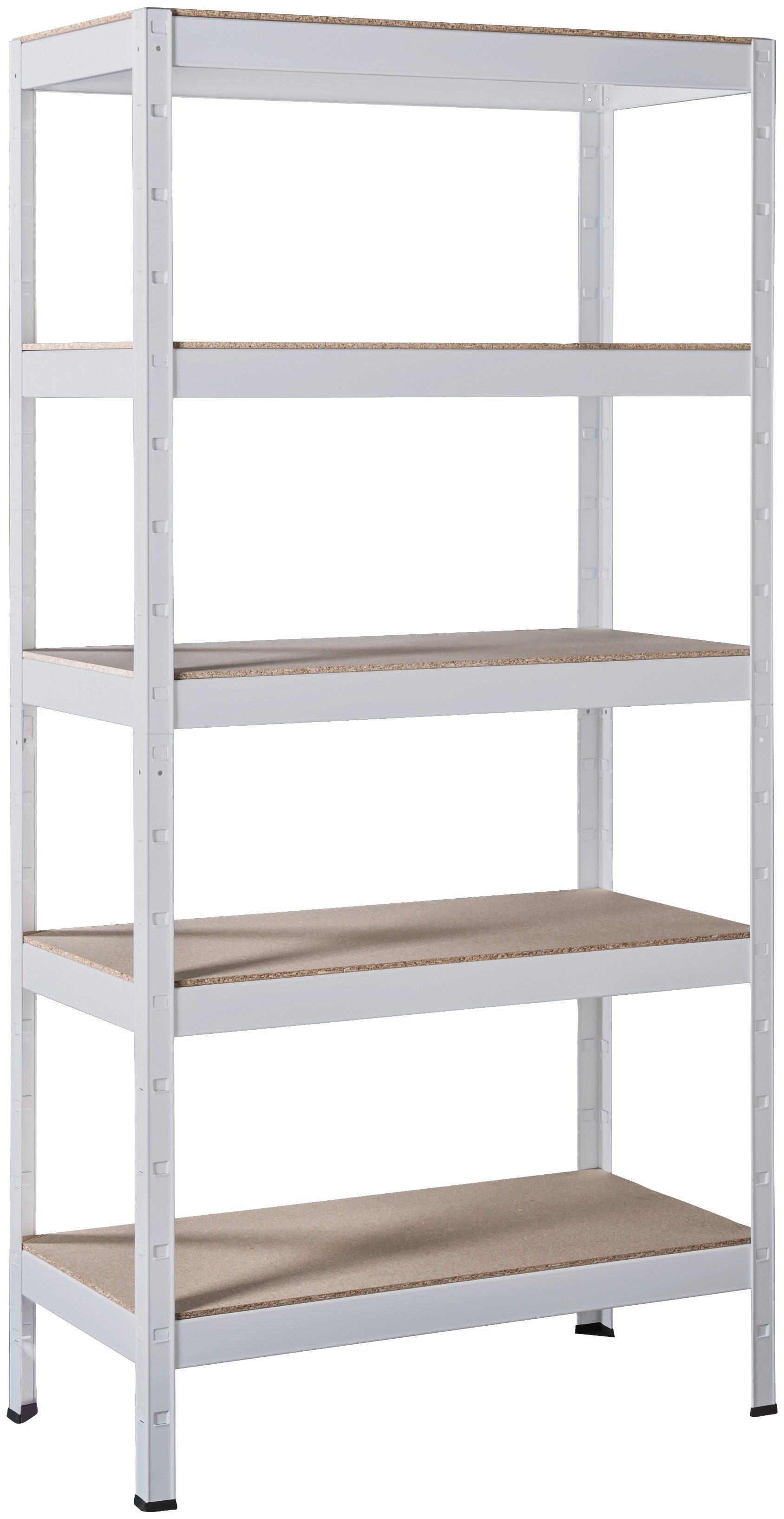 SCHULTE Regalwelt Zwaar belastbare stelling Montagesysteem basiskast Metaal wit, 1800x900x450 mm, 5 houten planken wit, stellingkasten