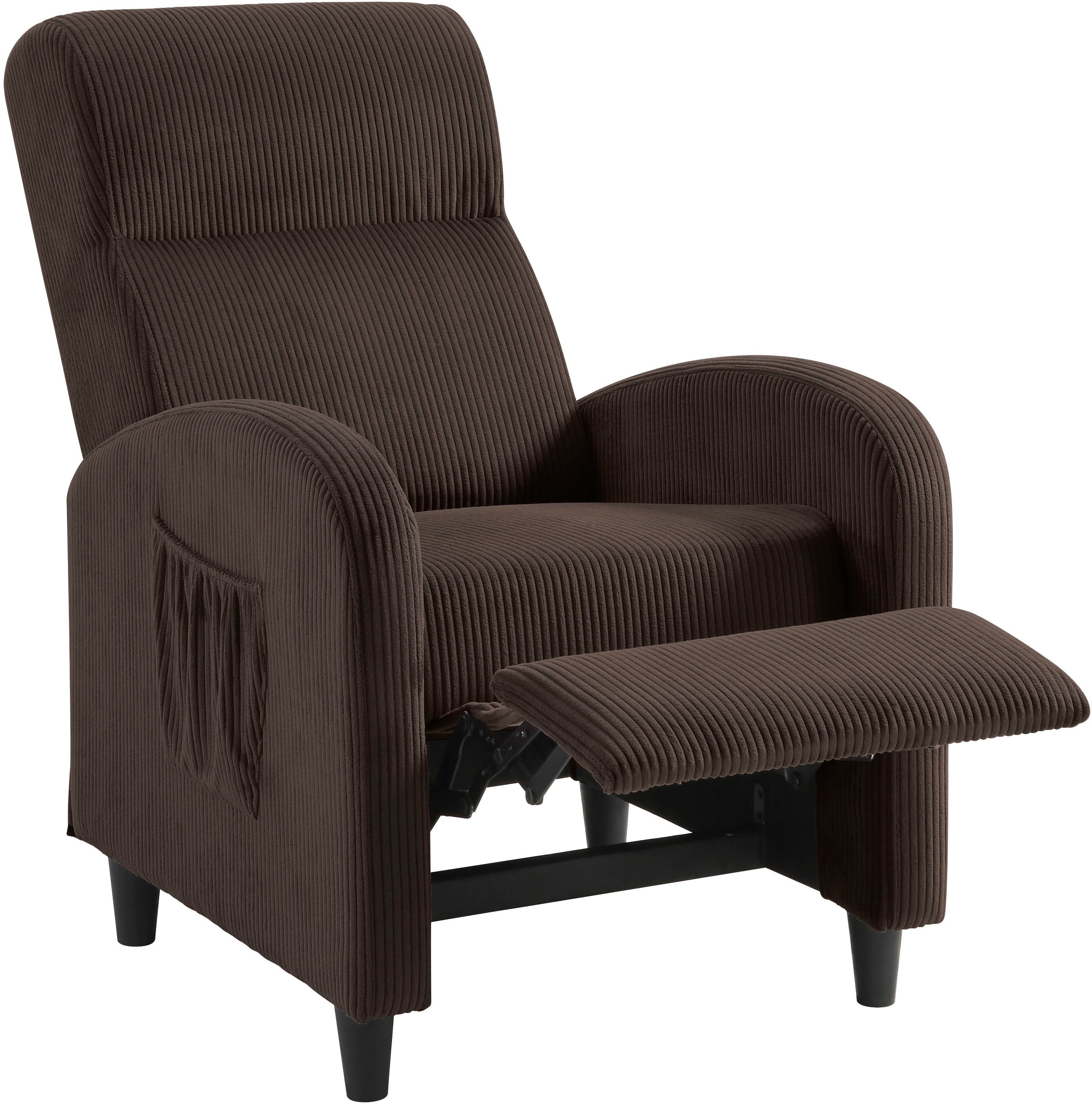 ATLANTIC home collection Relaxfauteuil Tom met relaxfunctie, inclusief zijtas