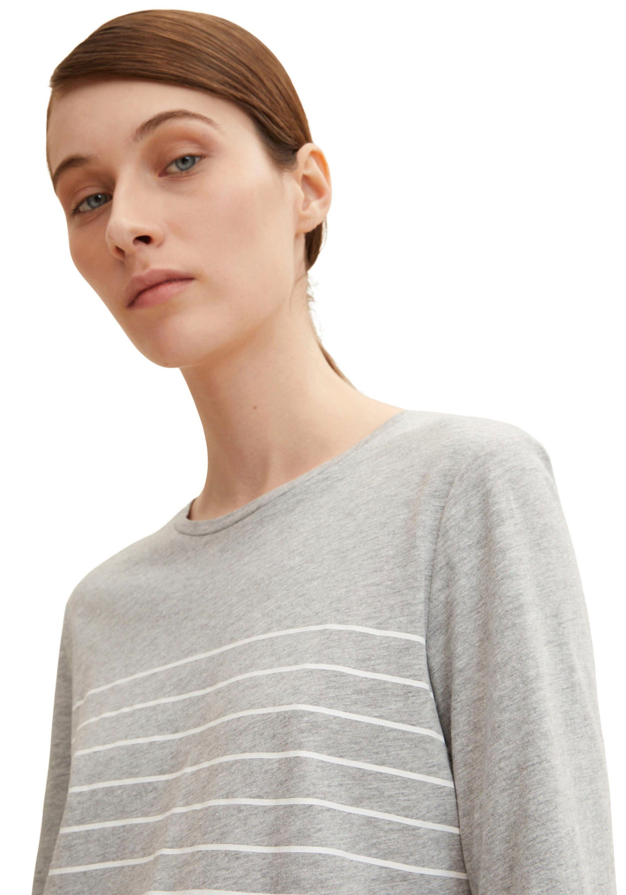 Tom Tailor Shirt met 3/4-mouwen dubbel - strepen + uni (2-delig, Set van 2)