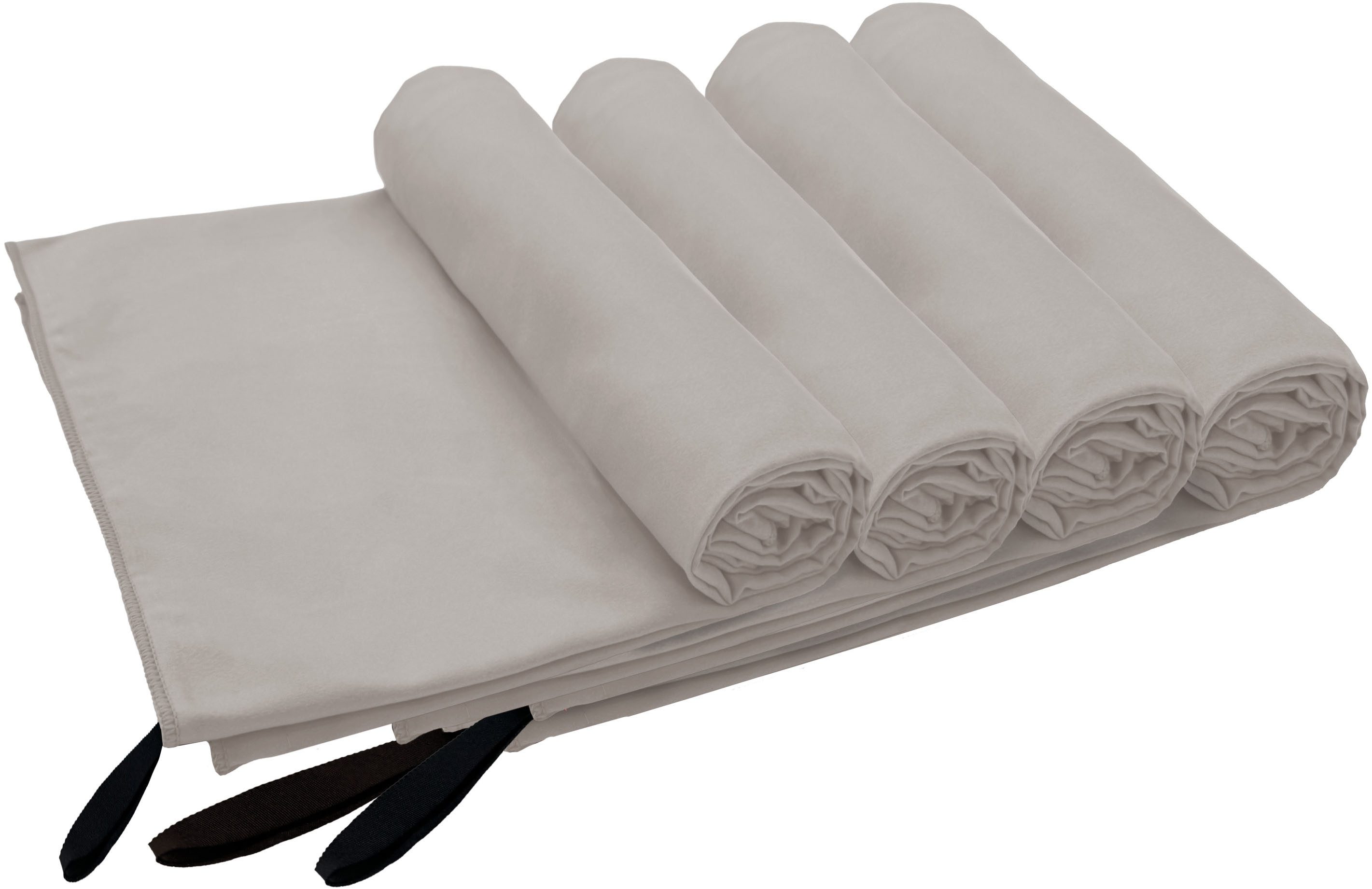 my home Reishanddoek Xavi, 4 x 70x140cm ideaal als sporthanddoek, reis handdoek als serie en set, zeer licht, compact, sneldrogend, microvezel (4