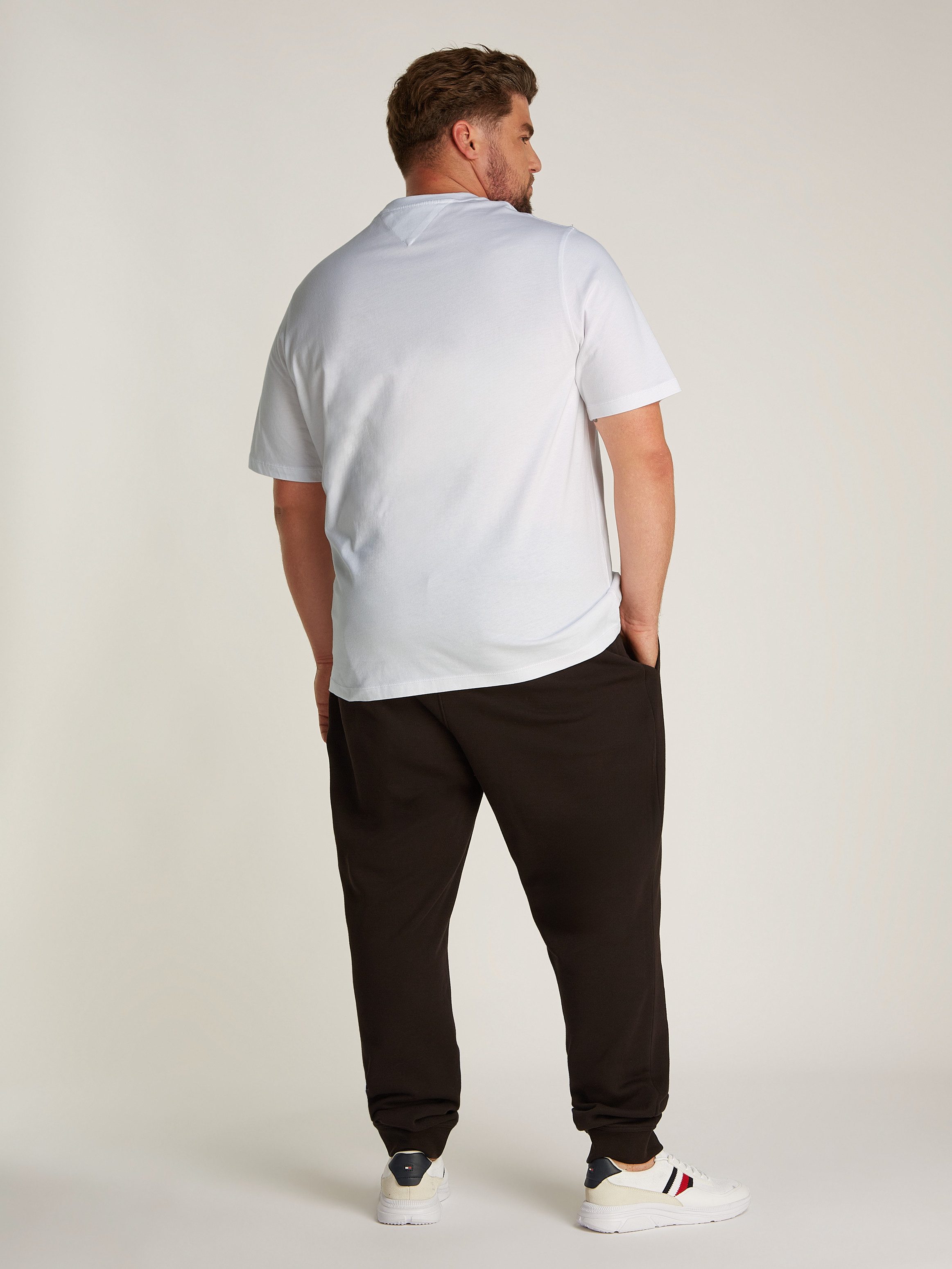 Tommy Hilfiger Shirt met ronde hals BT-SCRIPT LOGO TEE-B in grote maten, logoborduring