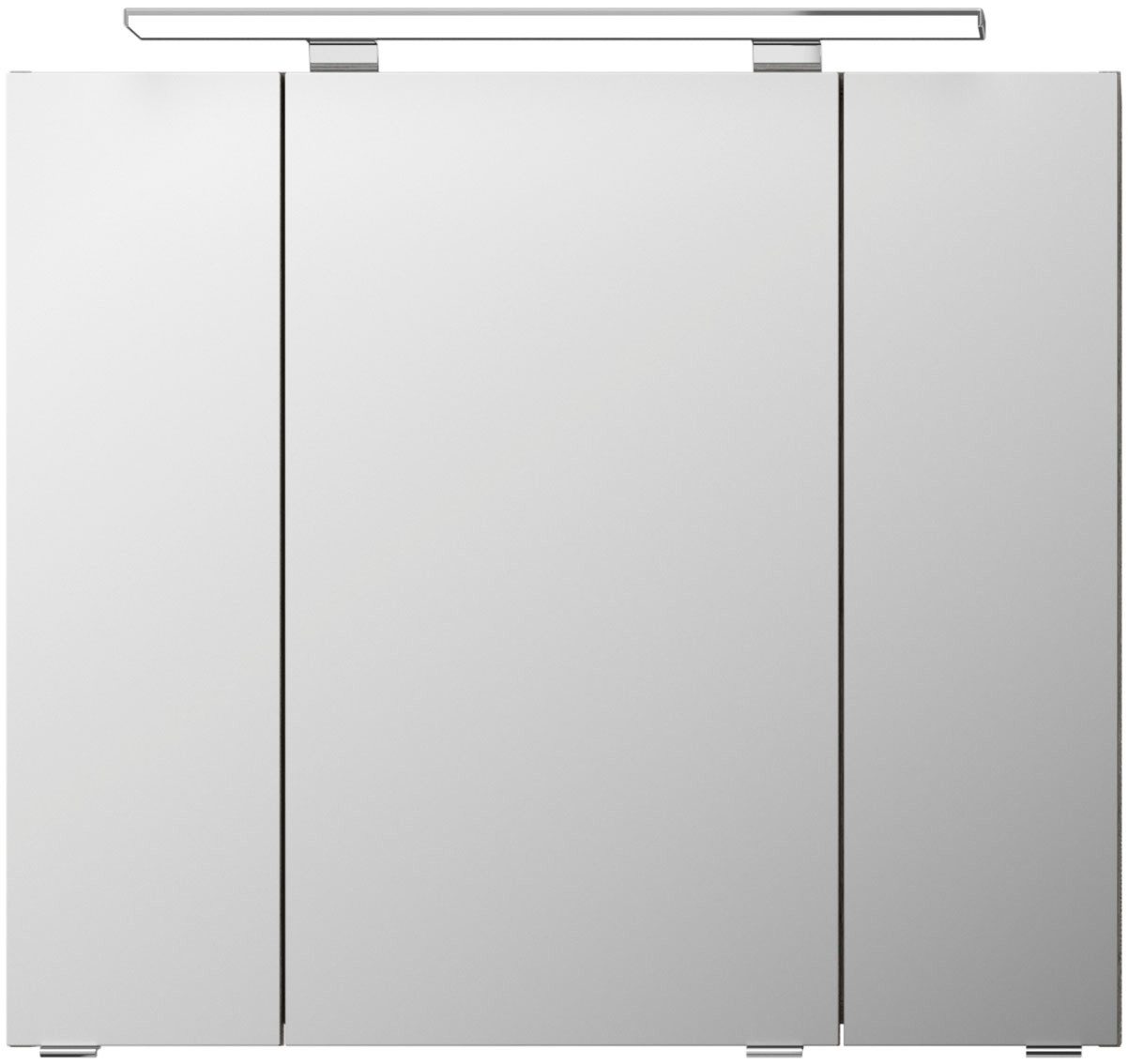 Saphir Badkamerspiegelkast Serie 4010 badkamer spiegelkast incl. LED-opbouwlamp Badkast 80 cm breed, 3 deuren, 6 glazen legplanken, incl. deurdemper