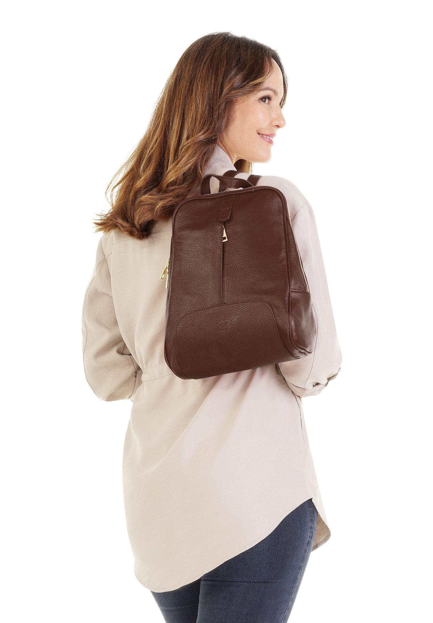 Samantha Look Rugzak echt leer, made in italy