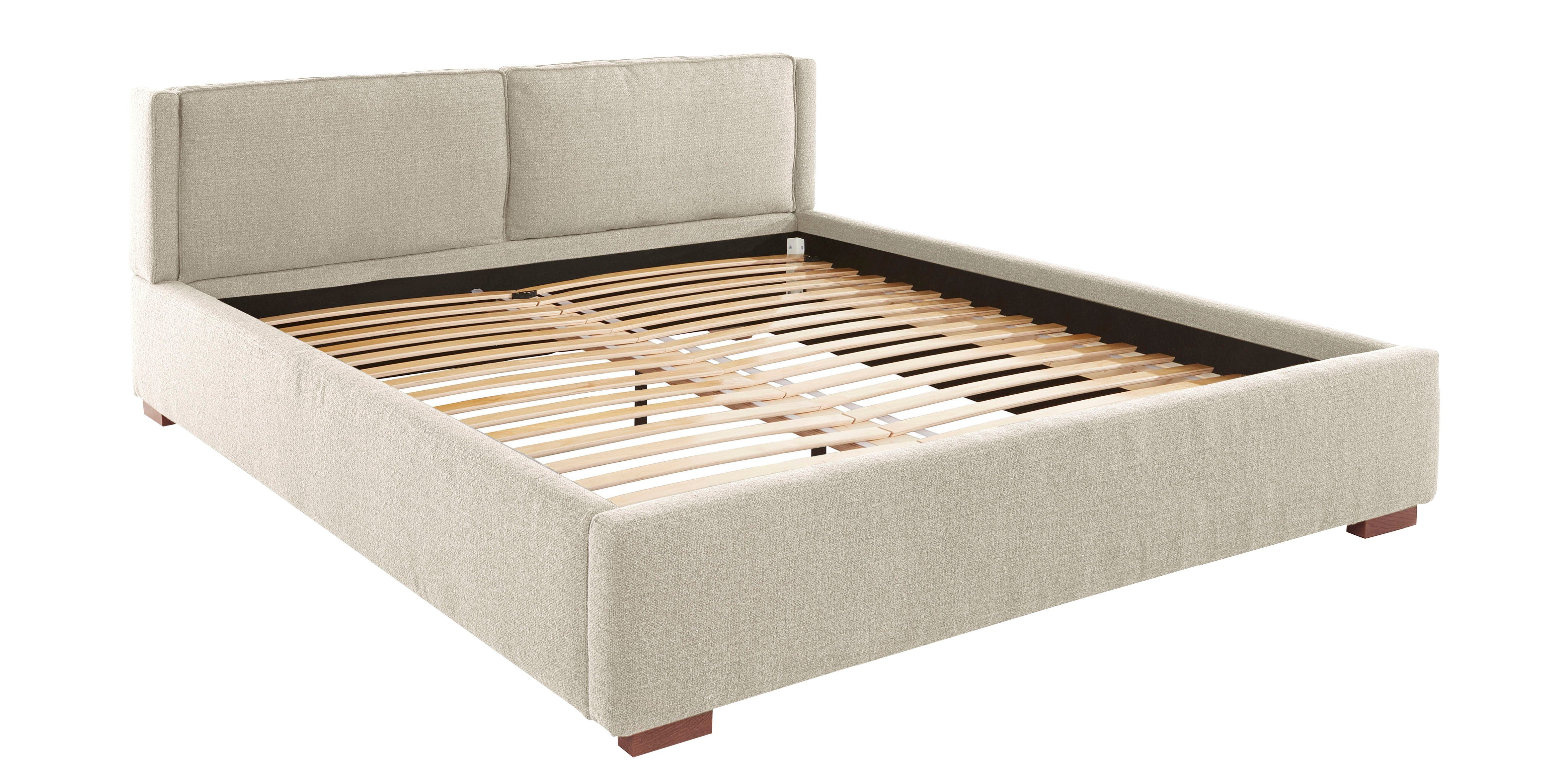 Home affaire Gestoffeerd bed Annera, kussenvulling met veren