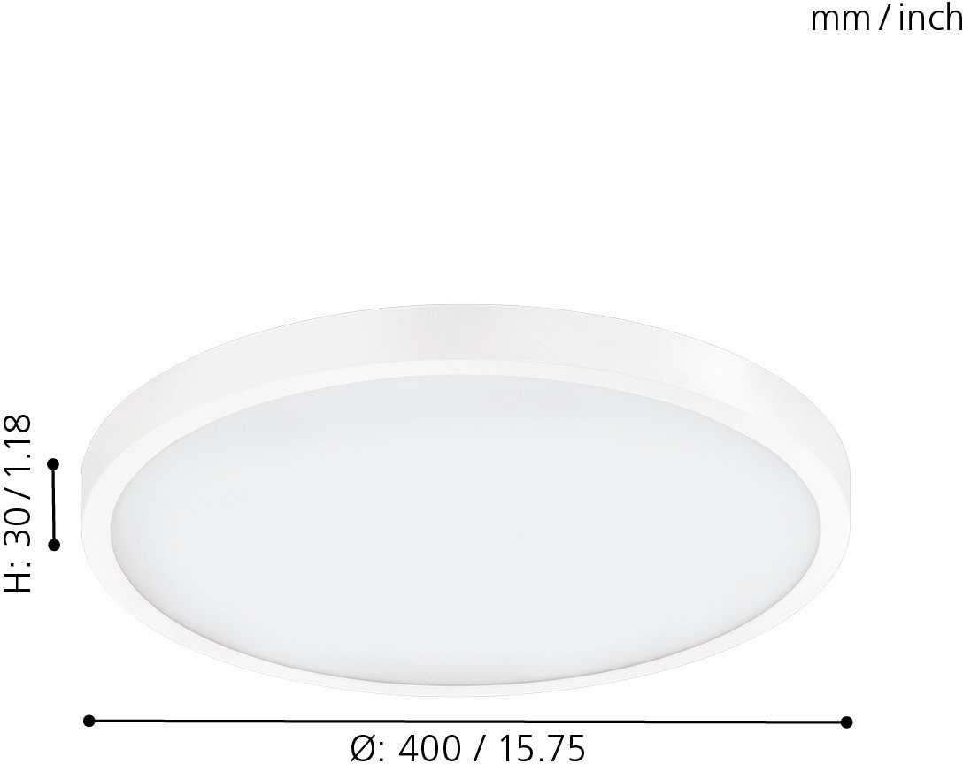 EGLO Opbouwarmatuur FUEVA 1 slank design, slechts 3 cm hoog, diameter 40 cm (1 stuk)