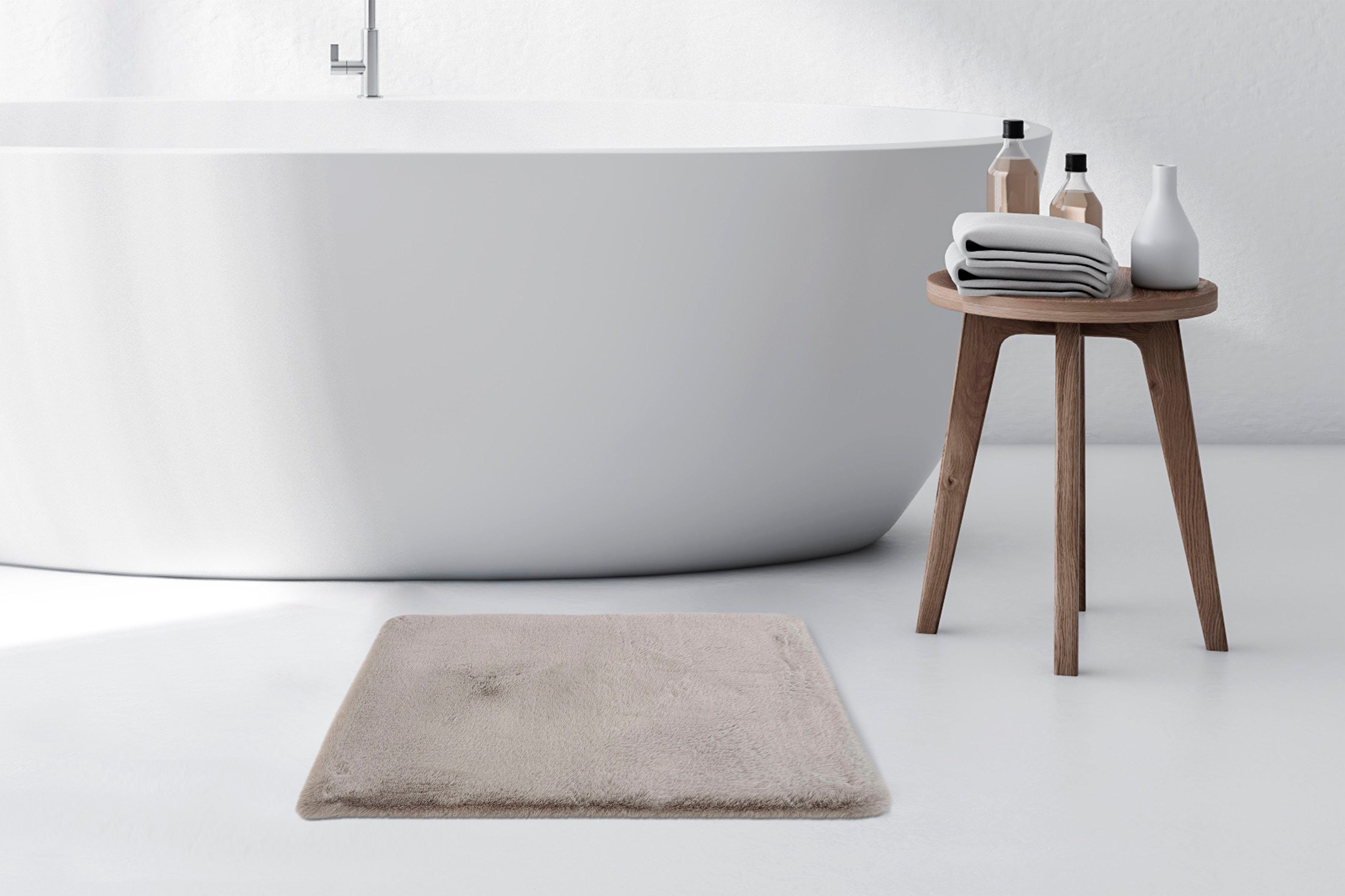 Kayoom Badmat Rabbit zachte konijnenbont haptiek, badkamer, kinderkamer, slaapkamer (1 stuk)