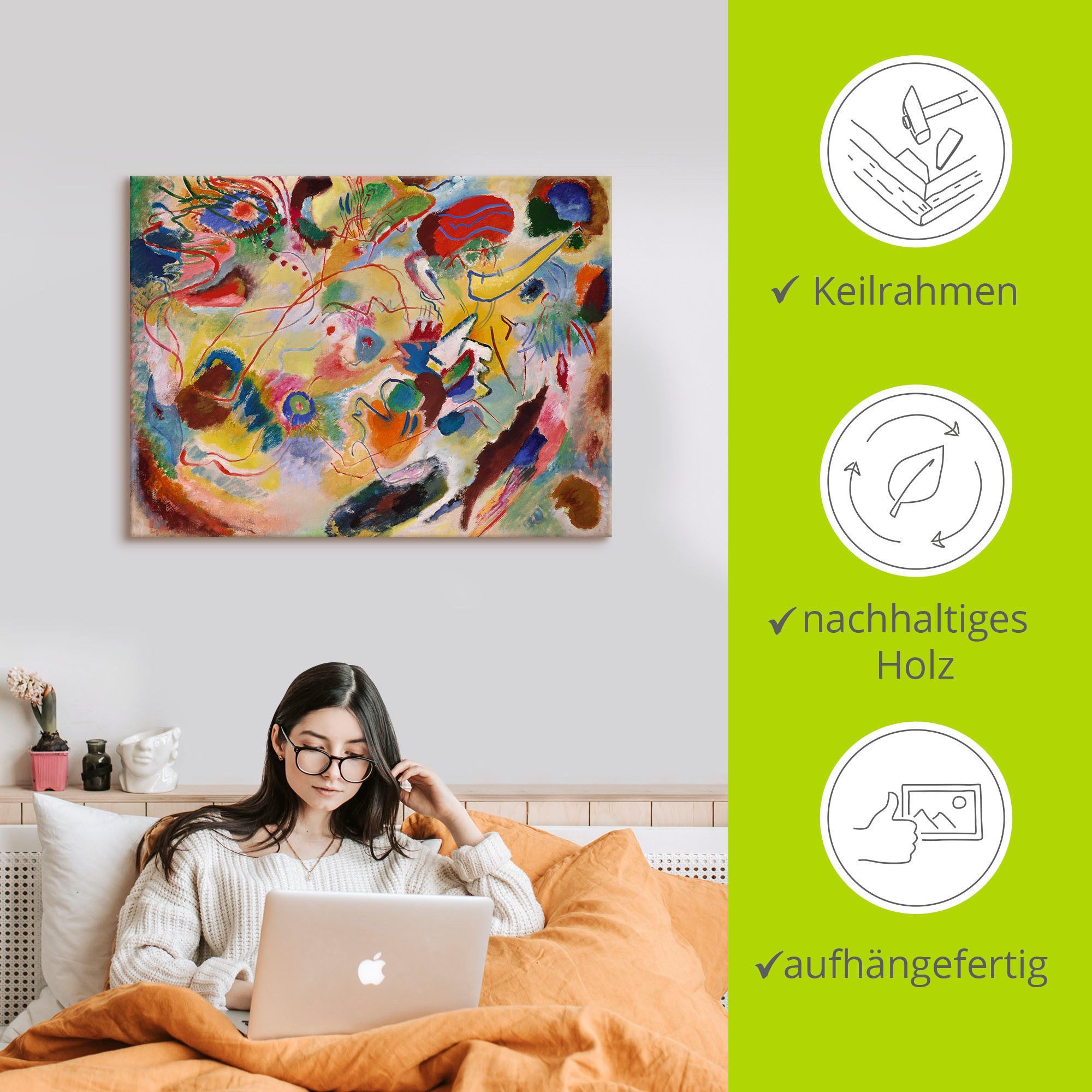 Artland Artprint op linnen Studie compositie VII gespannen op een spieraam