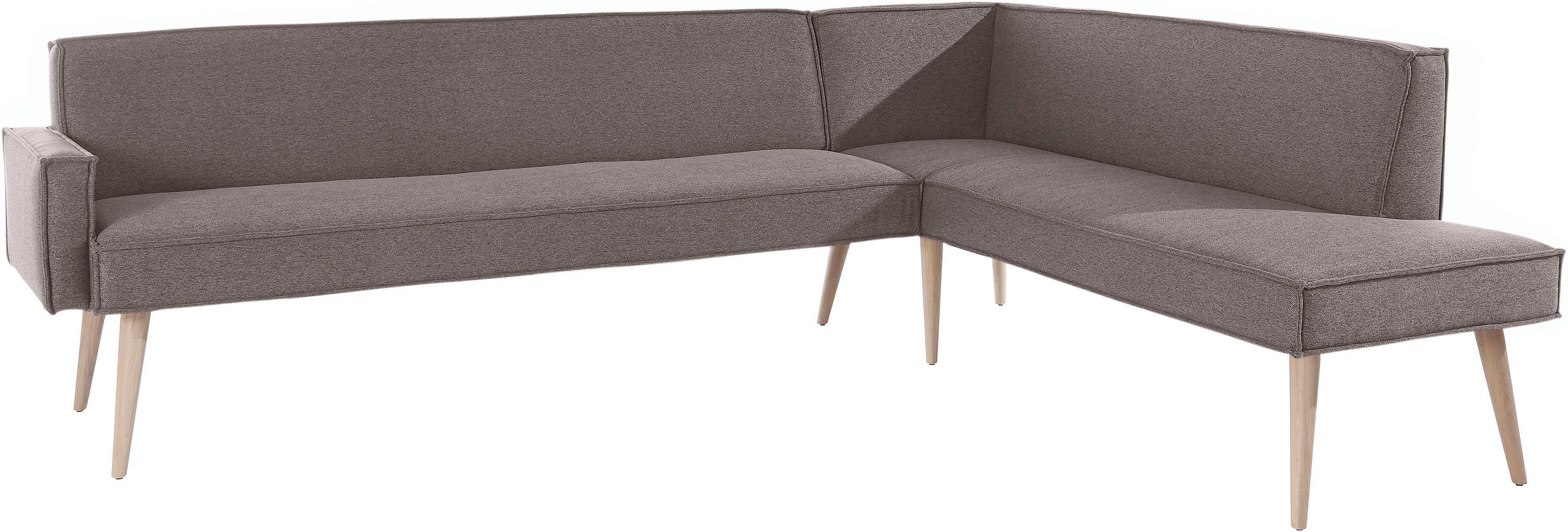 exxpo - sofa fashion Hoekbank Lungo, moderne paspelnaad, comfortabel en elegant, hoge houten voet