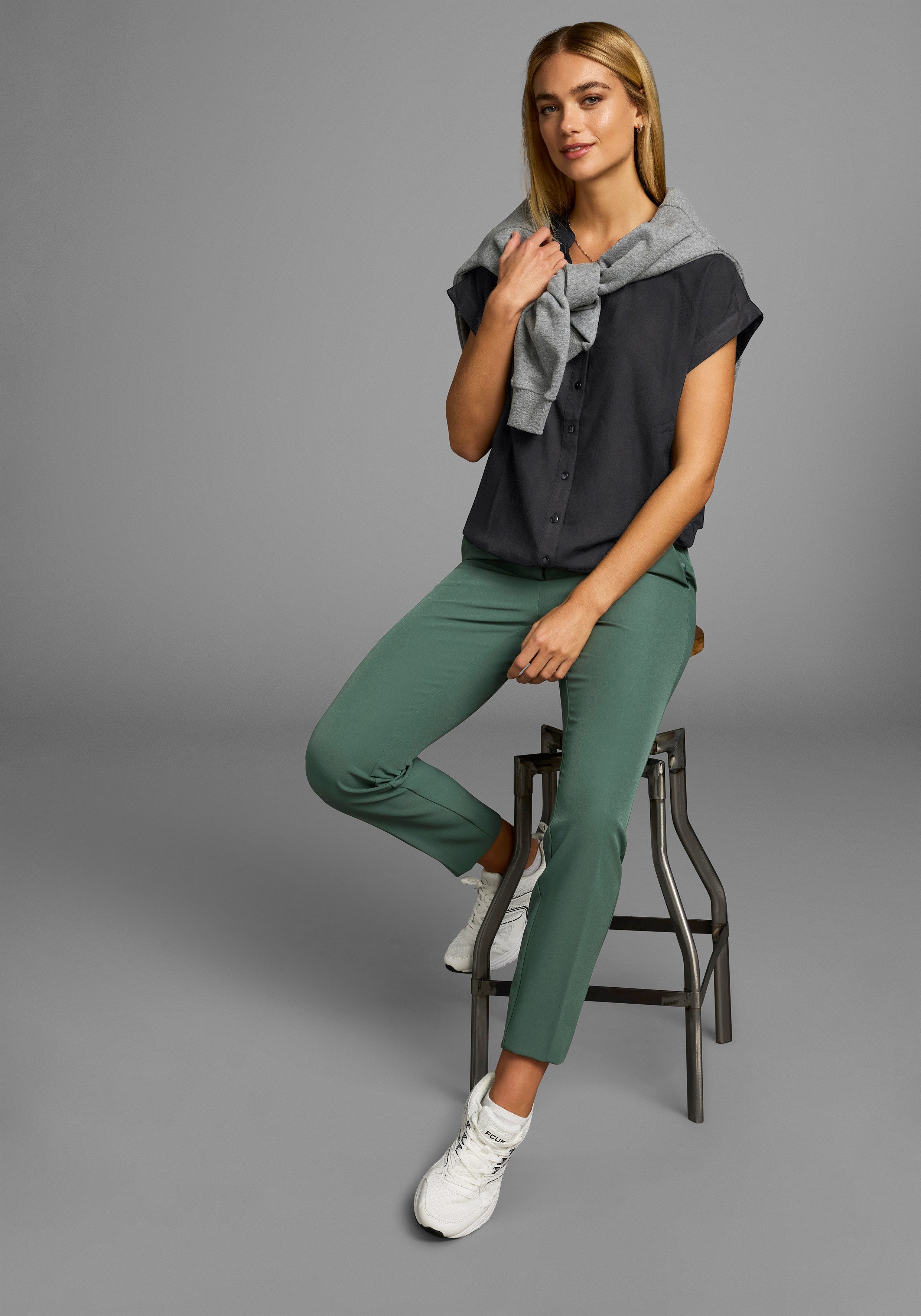 Boysen's Overhemdblouse in oversized stijl met ballonzoom